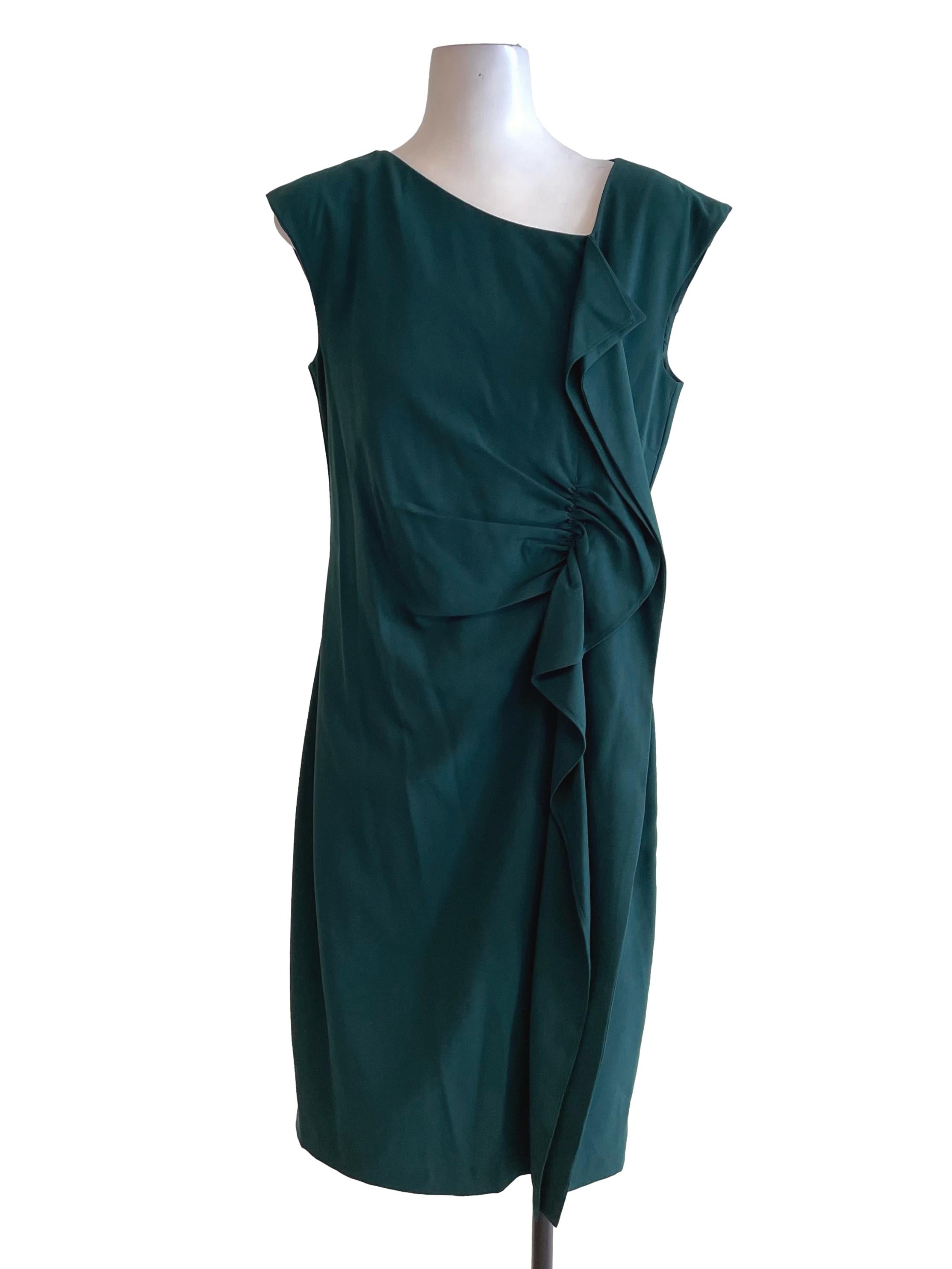 Cool Green Creased Slip Dress
