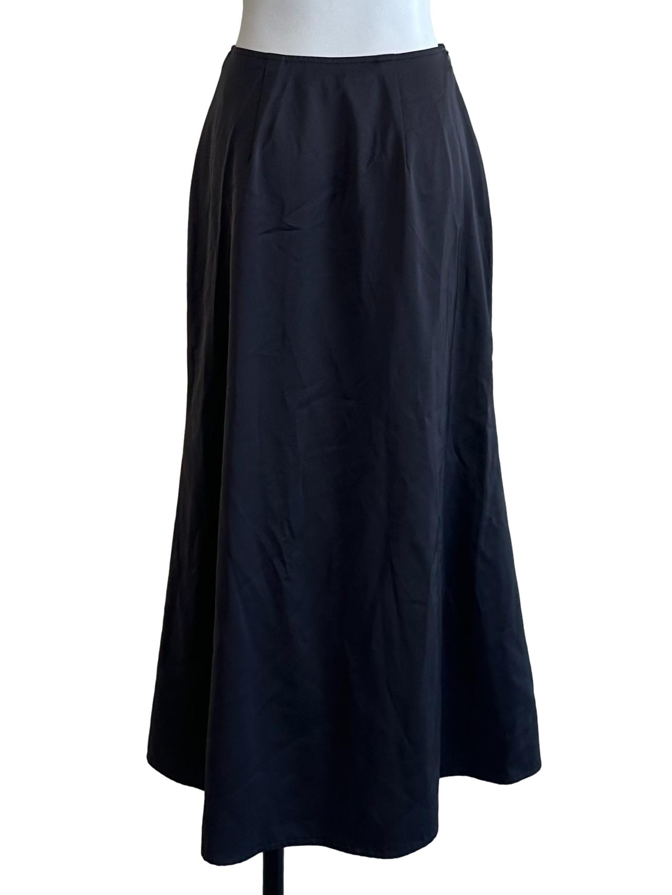 Dark Grey Satin  A Line Skirt