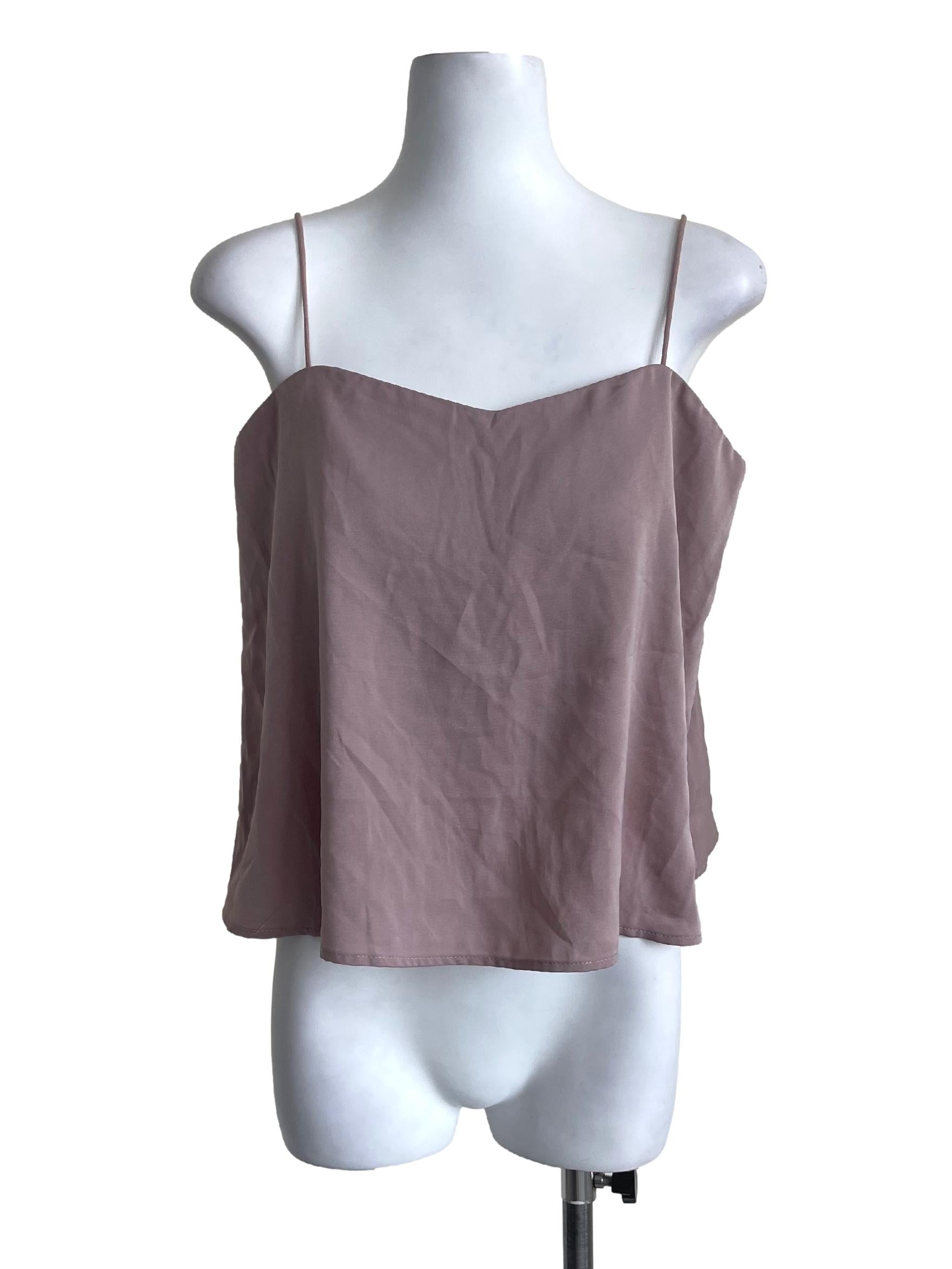 Light Mauve Neckline Crop Top