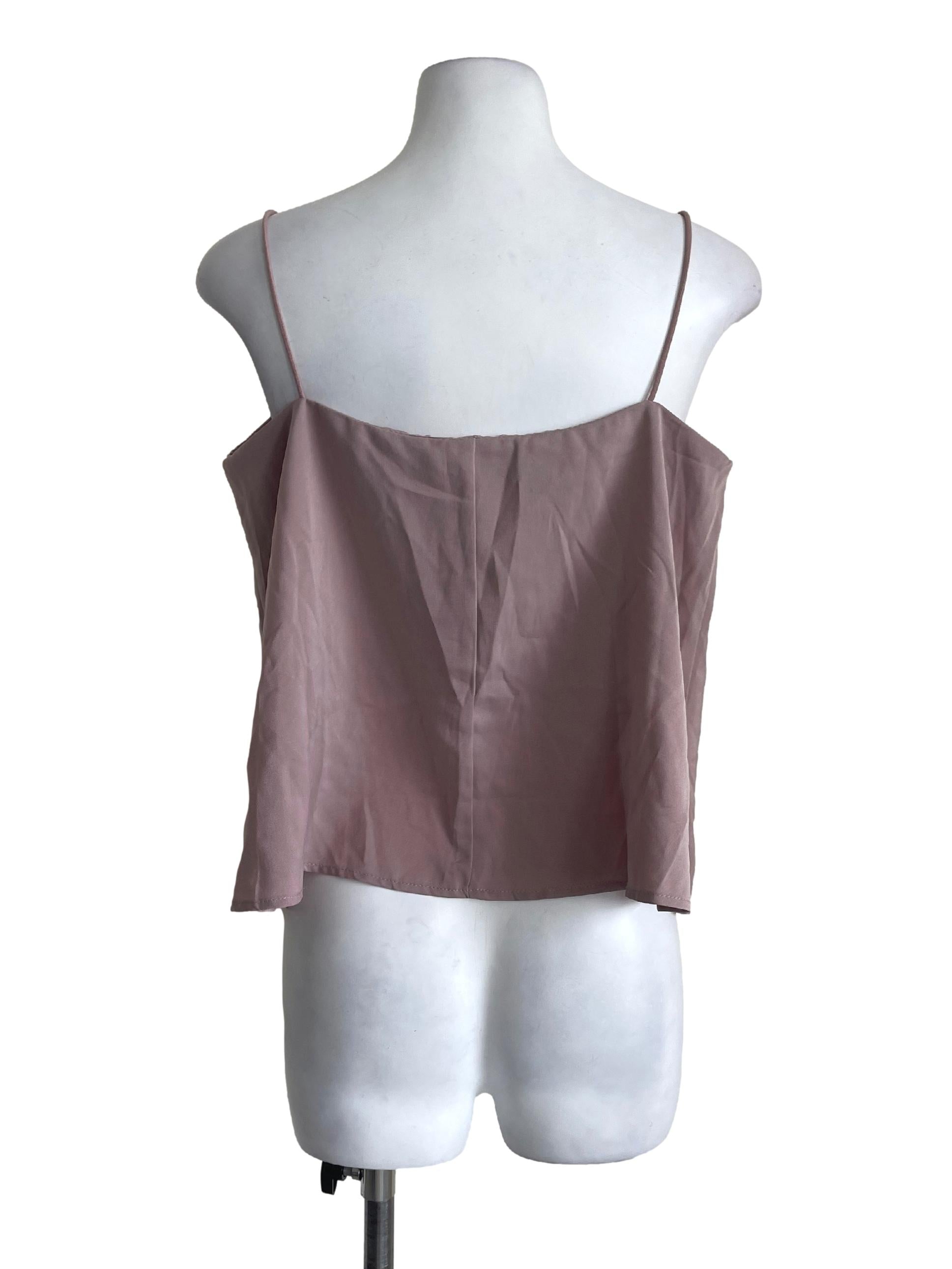 Light Mauve Neckline Crop Top