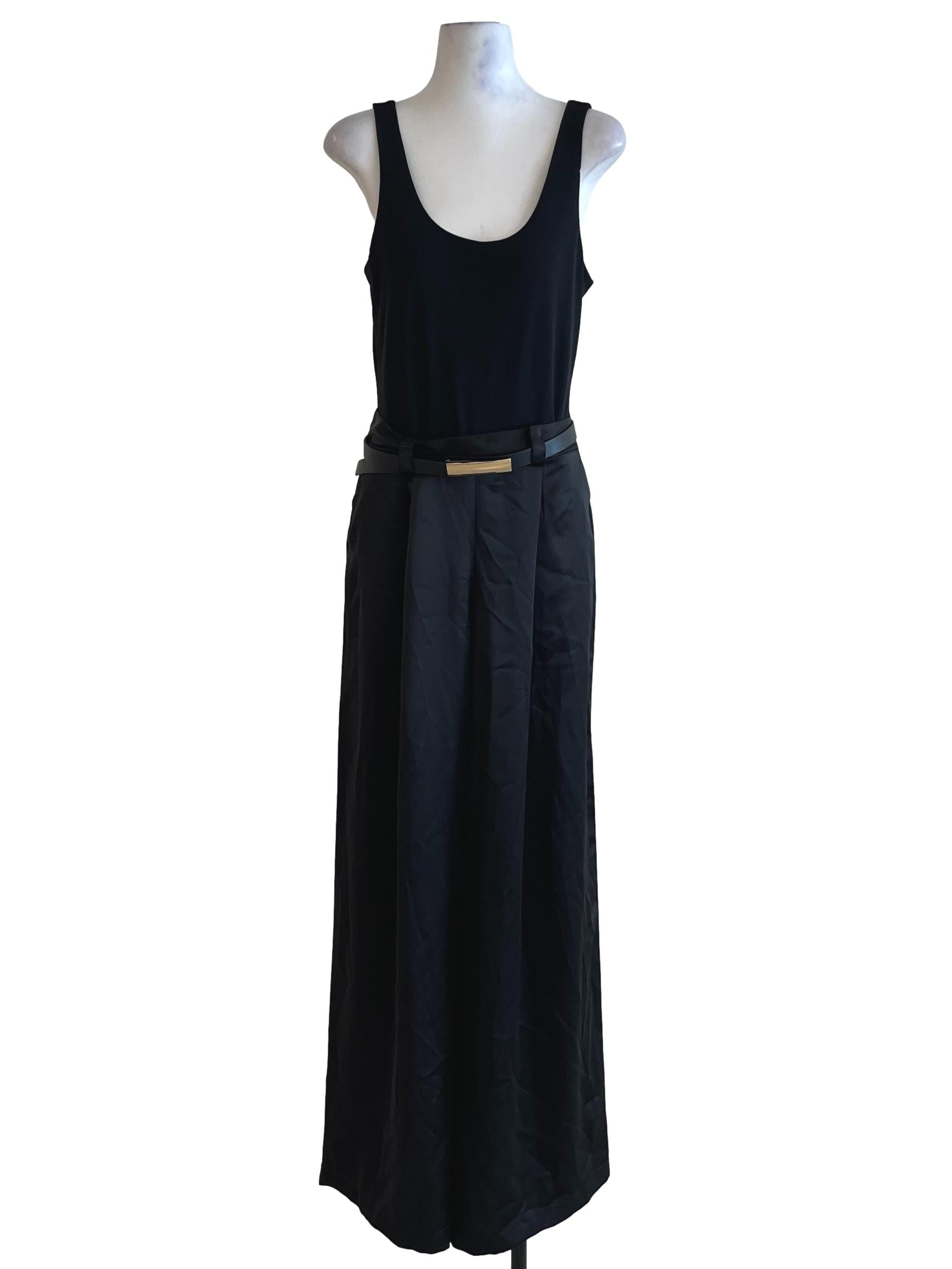 Black Scoop Neckline Jumpsuit