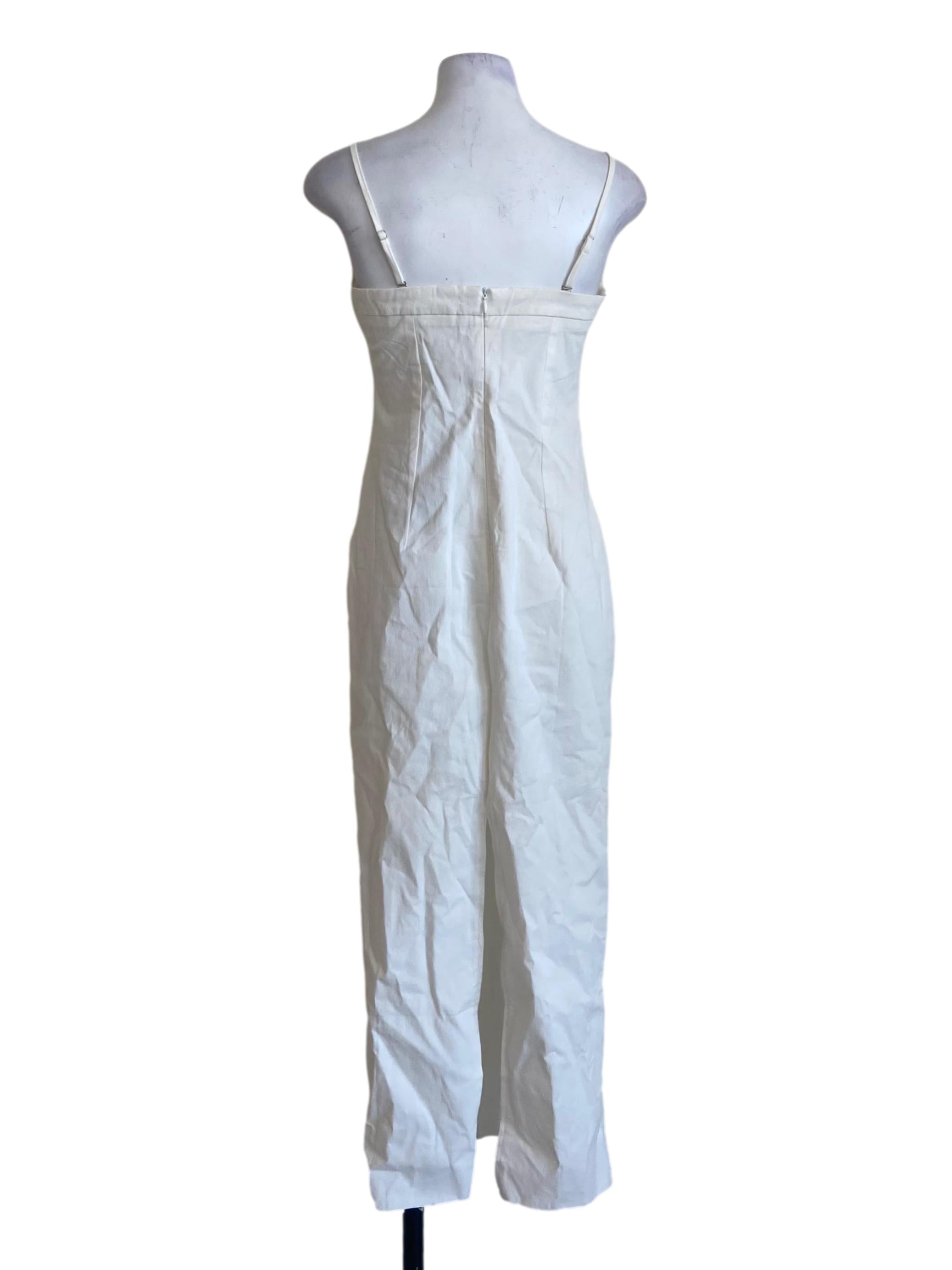 White Sleeveless Slit Bodycon Dress YHF