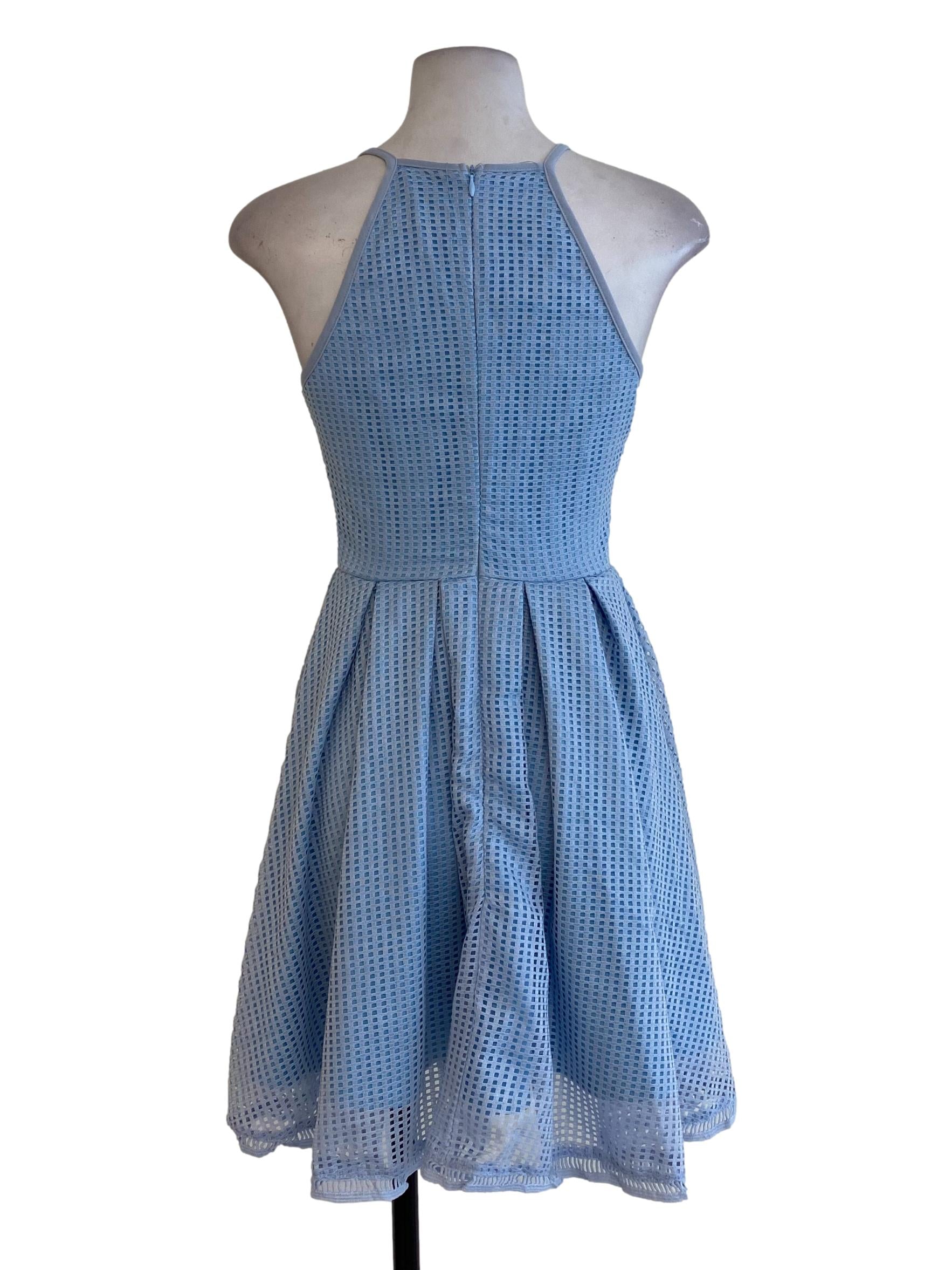 Blue Waffle Laced Dress