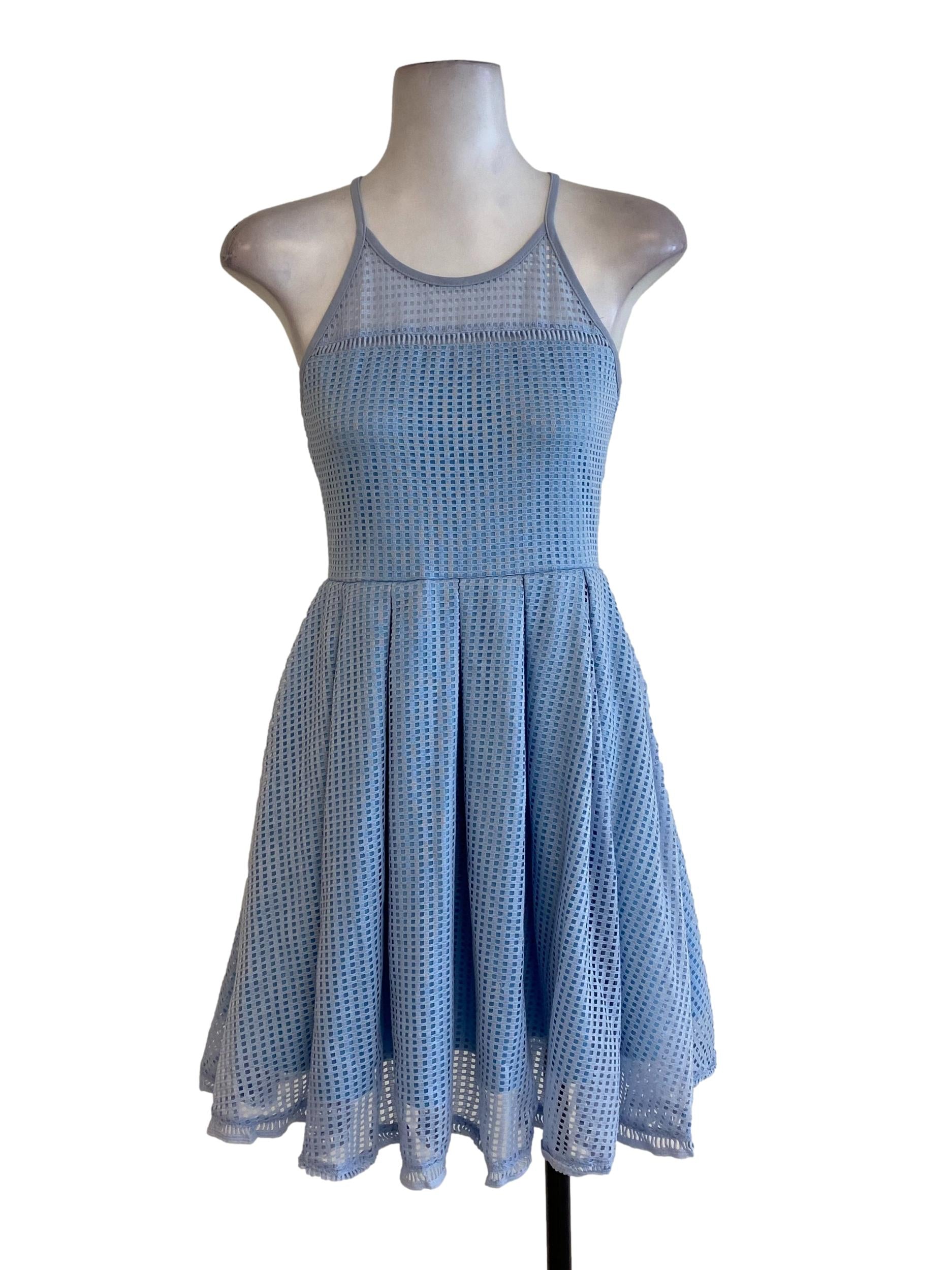 Blue Waffle Laced Dress