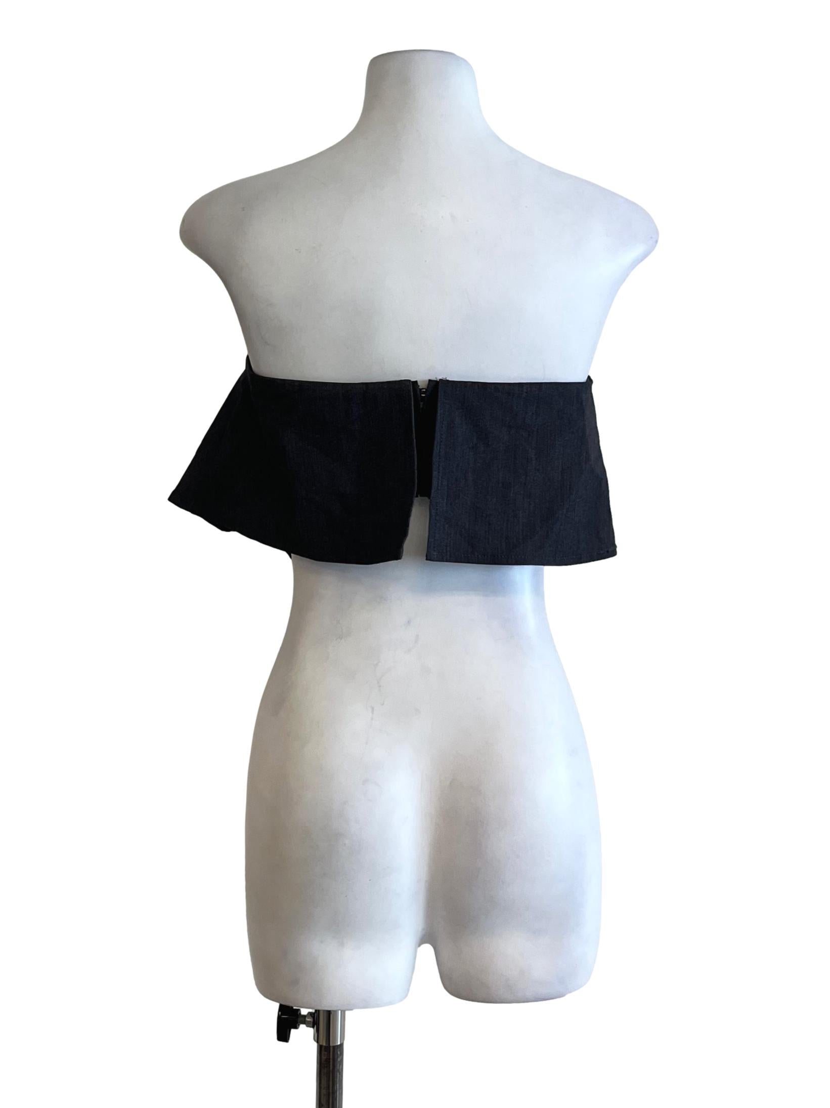 Dark Grey Strapless Top YHF