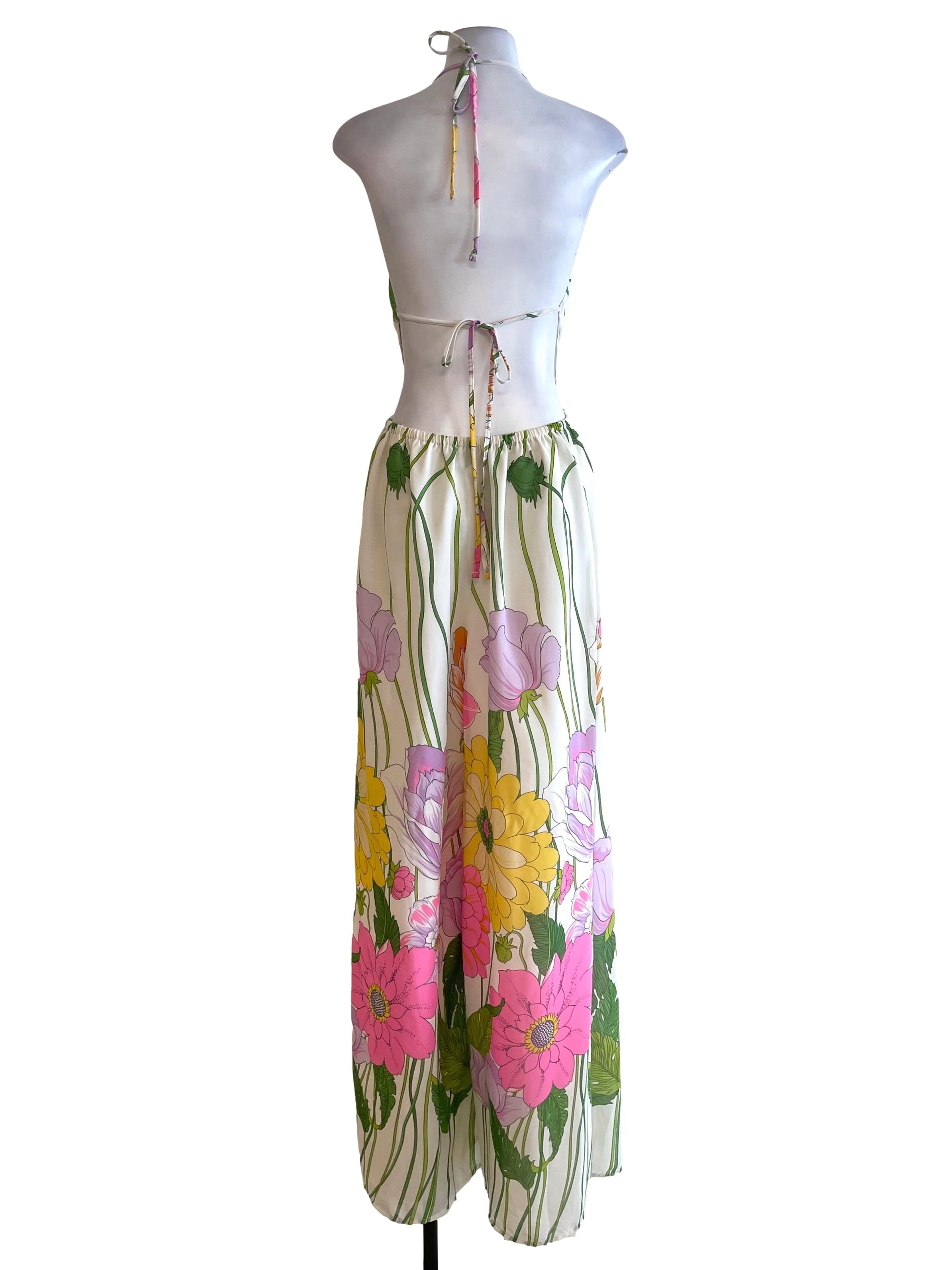 Beige Floral Tie Back Jumpsuit