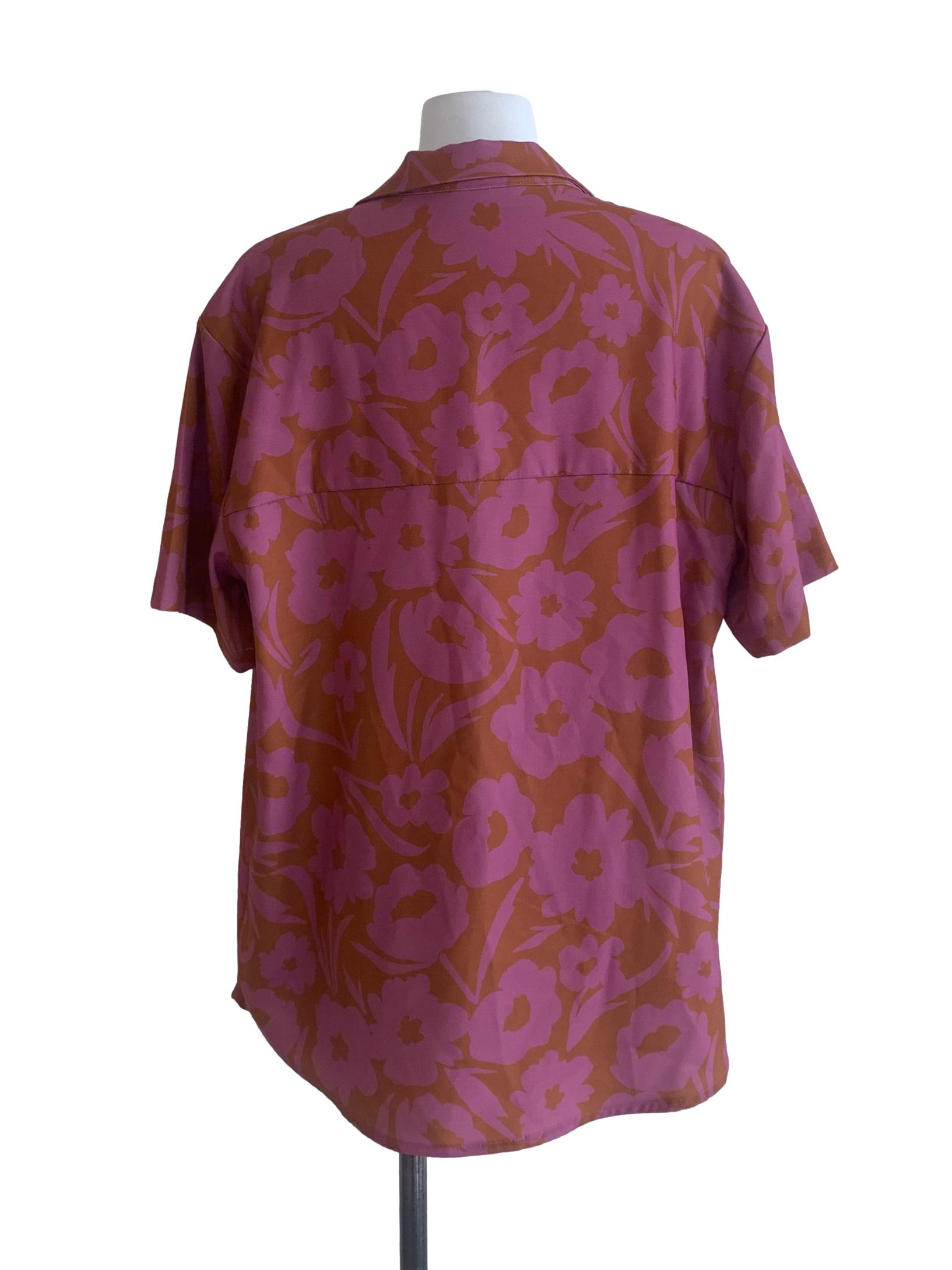 Tawny Brown Flower Pattern Top