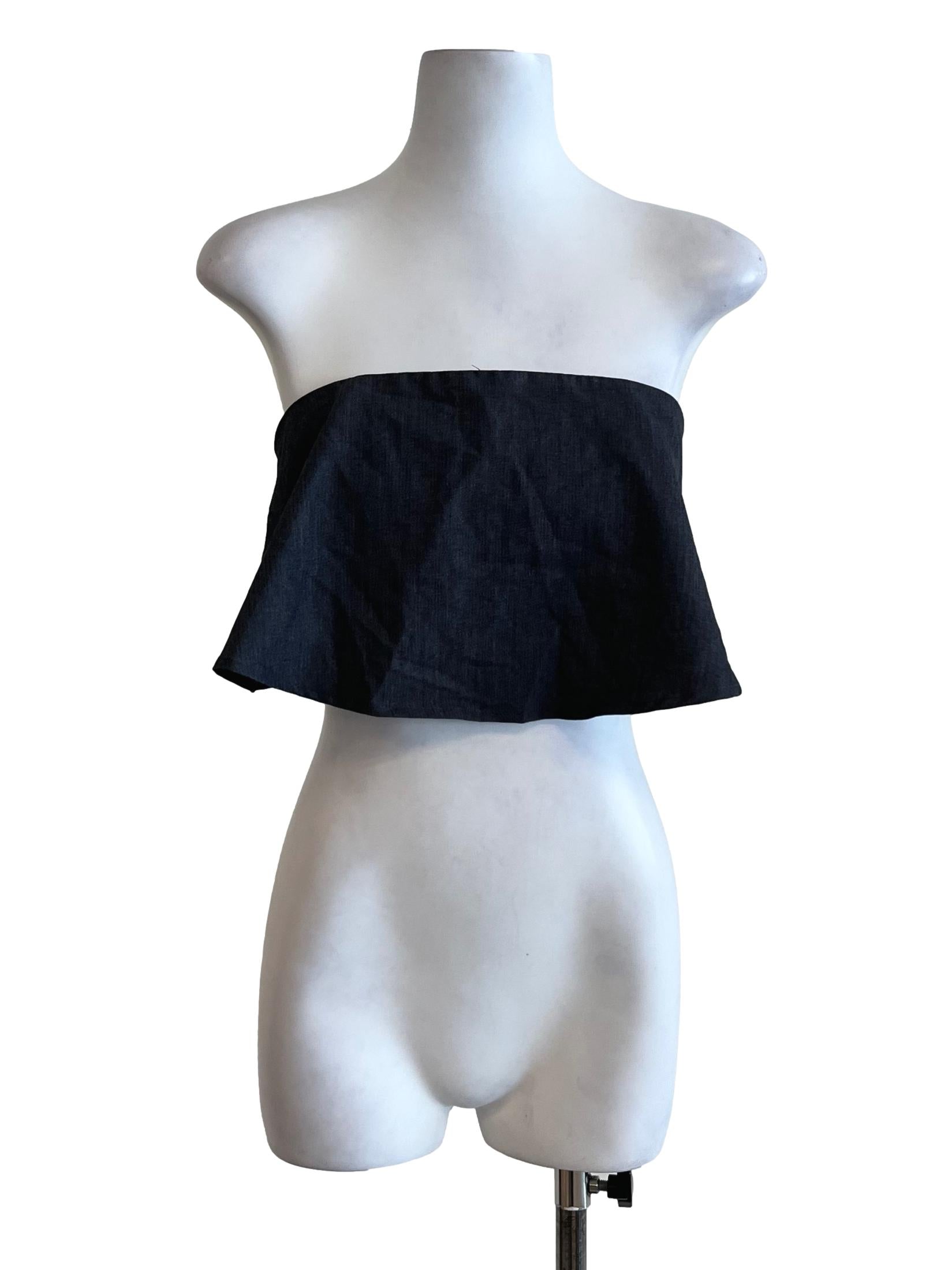 Dark Grey Strapless Top YHF