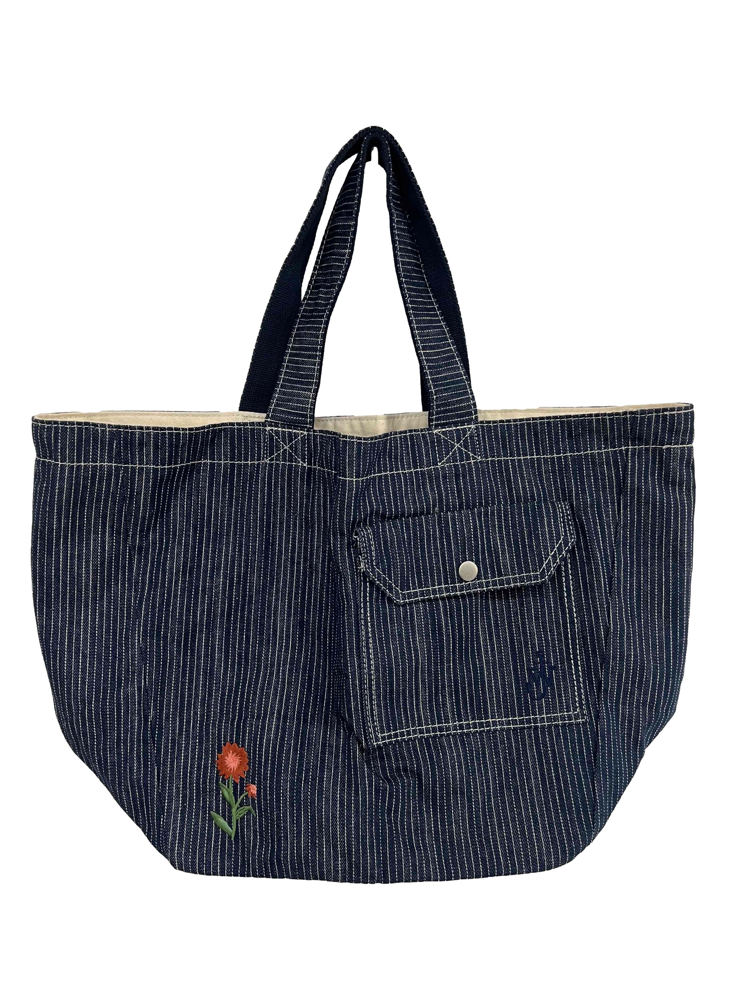 Blue Stripe Tote Bag