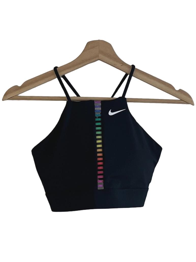 Black Spaghetti Strap Sports Bra