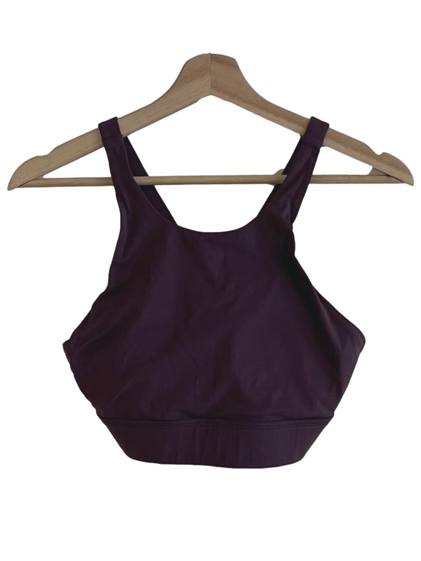 Grape Purple Scoop Neckline Sports Bra