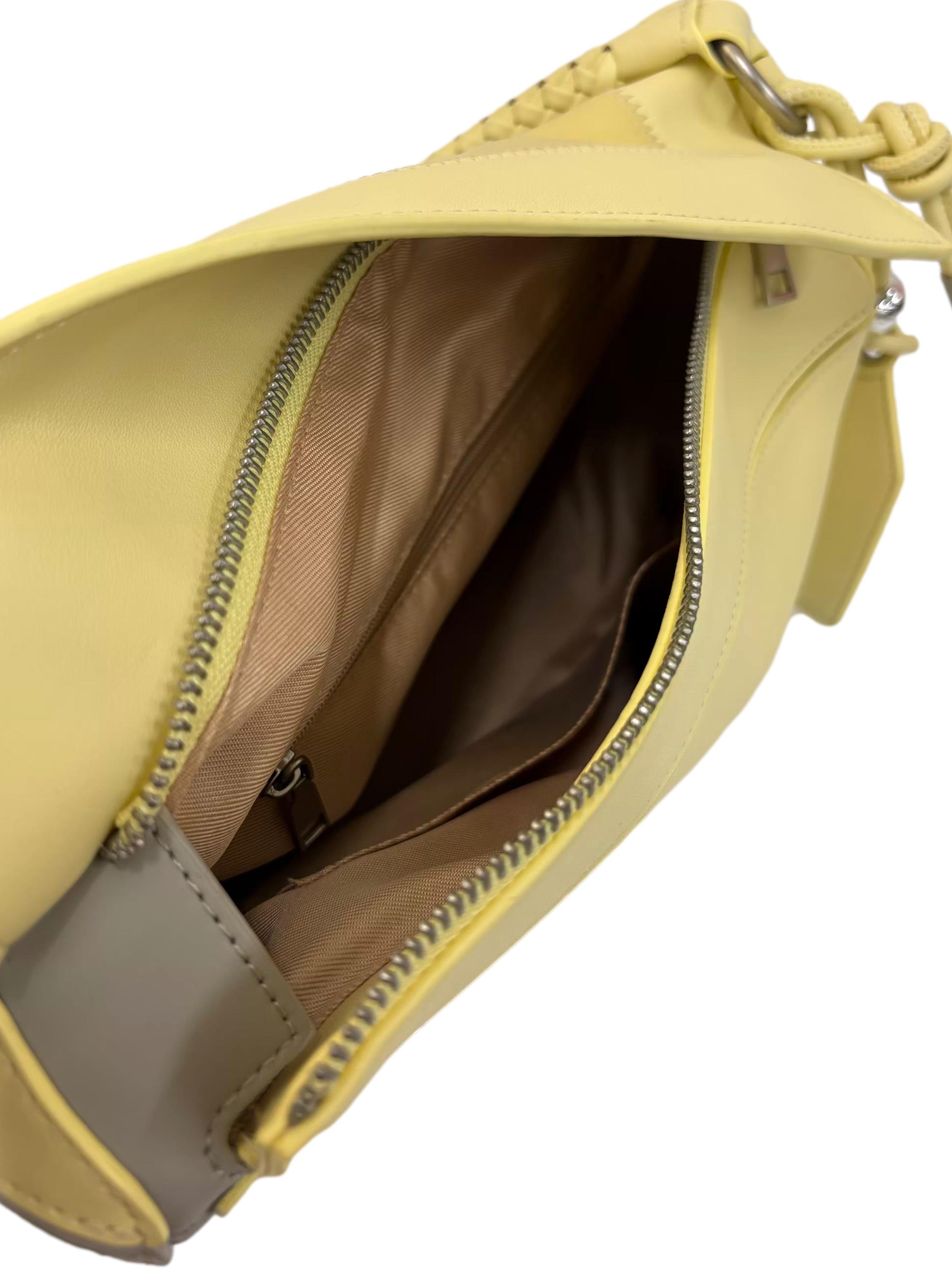 Pastel Yellow Loewe Puzzle Edge Shoulder Bag