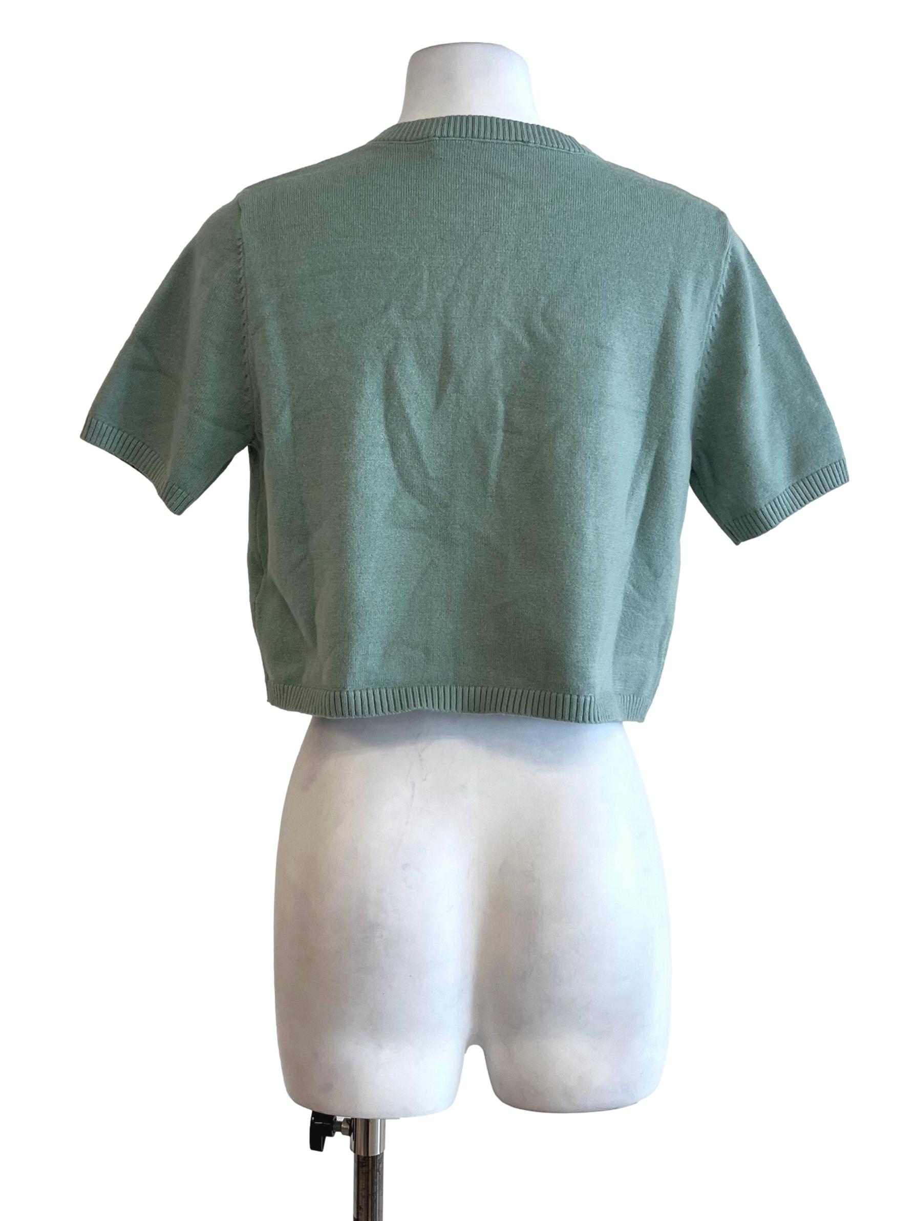 Green Short Sleeves Blouse LB