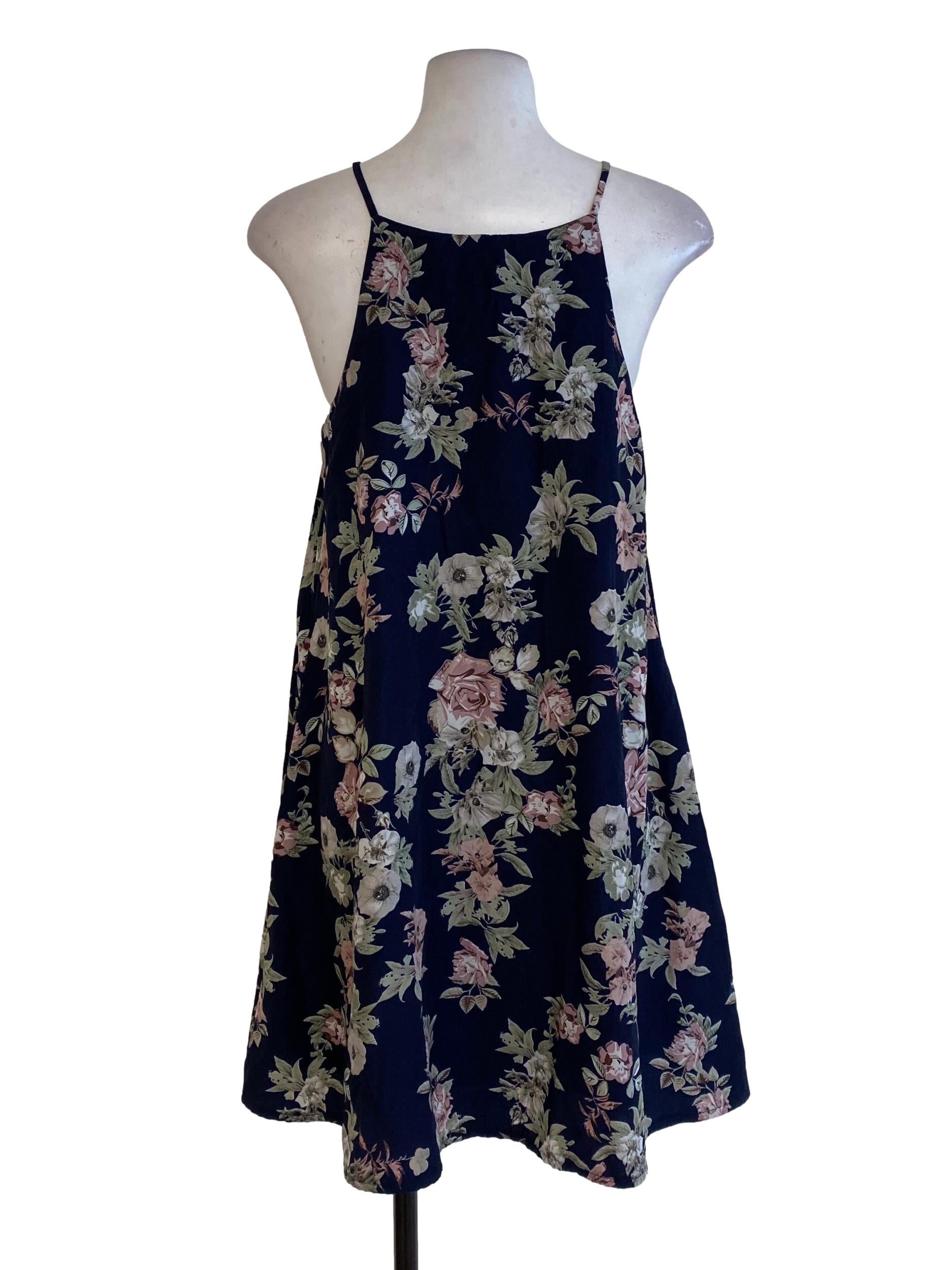 Navy Blue Floral Dress
