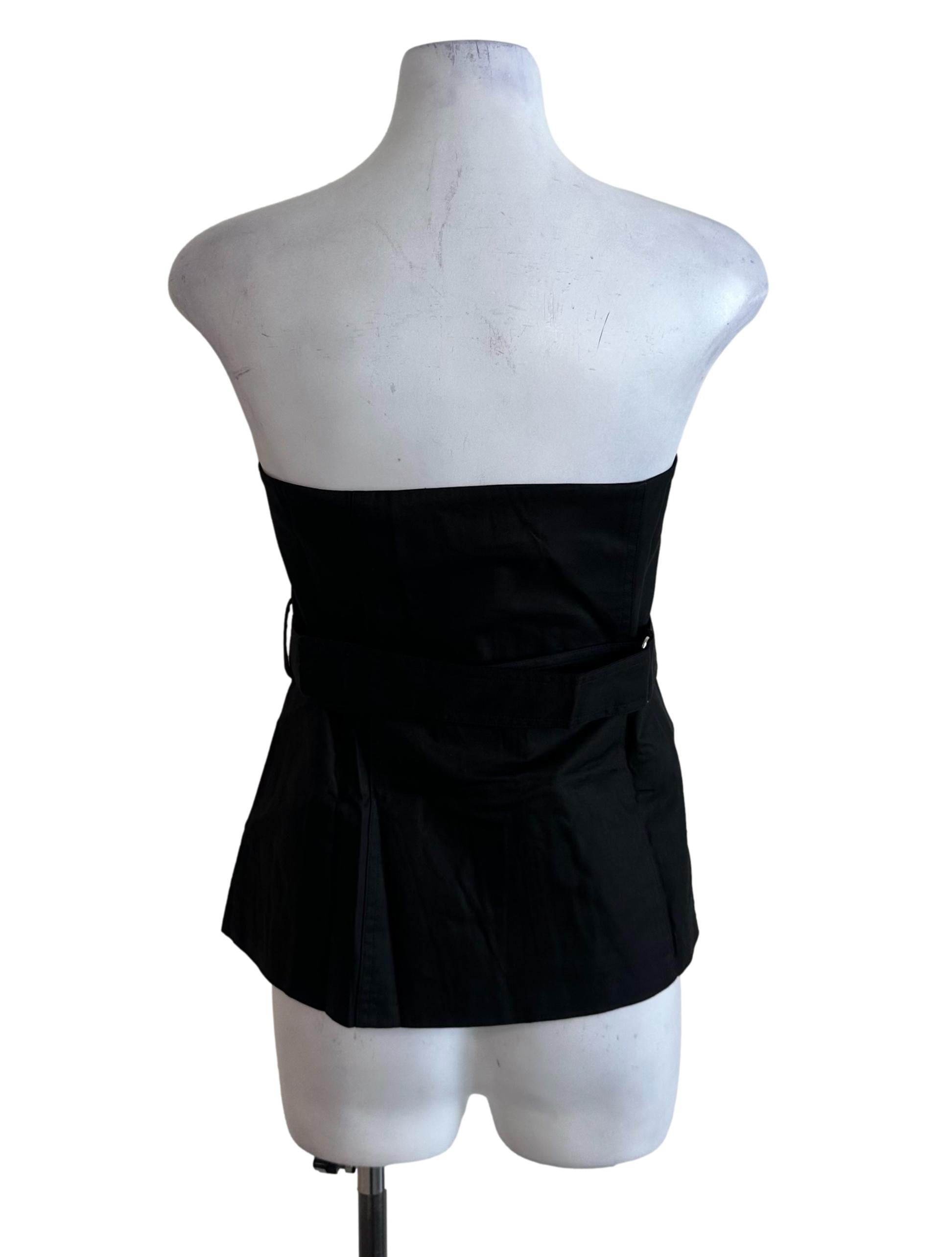 Raven Black Zipped Strap Tube Top