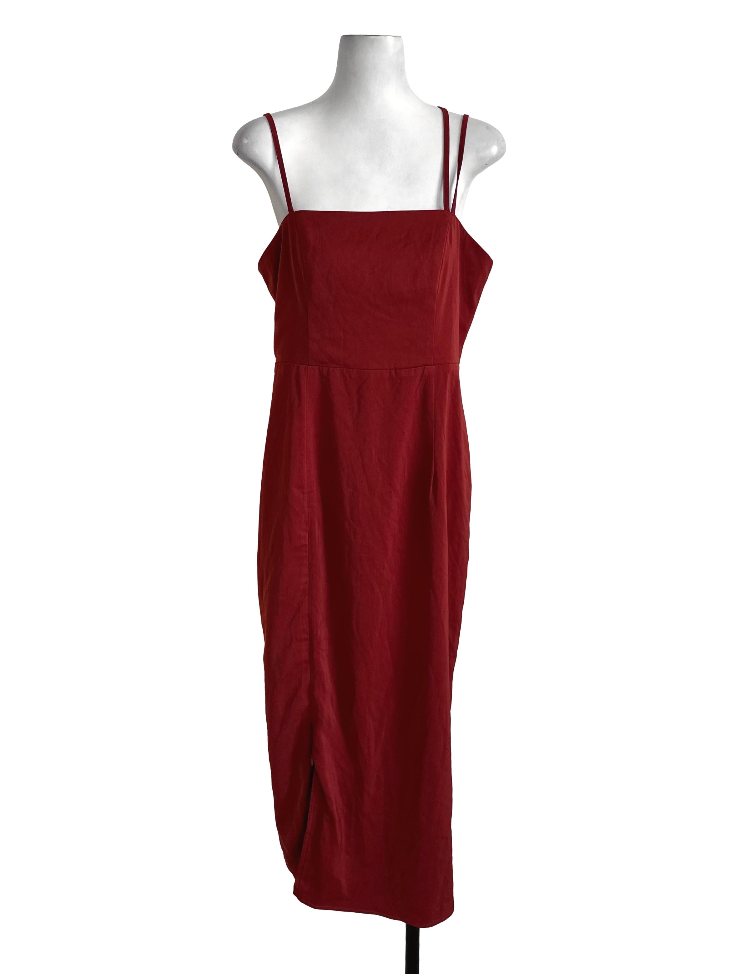 Ruby Red Spaghetti Strap Square Neck Dress TTR