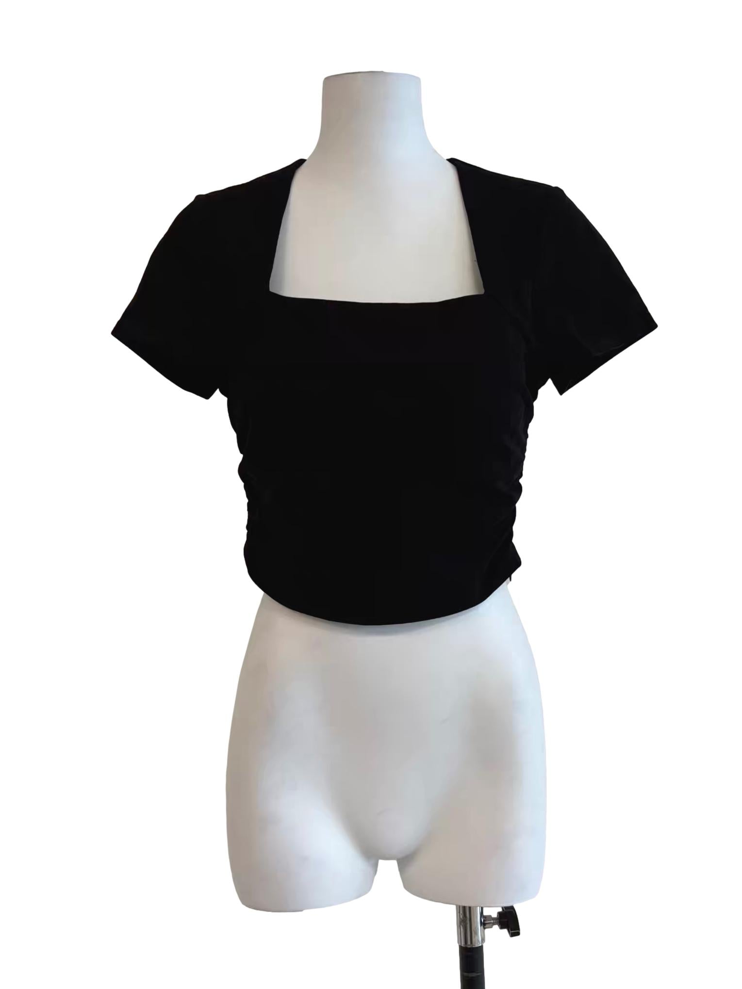 Rich Black Crop Tank Top