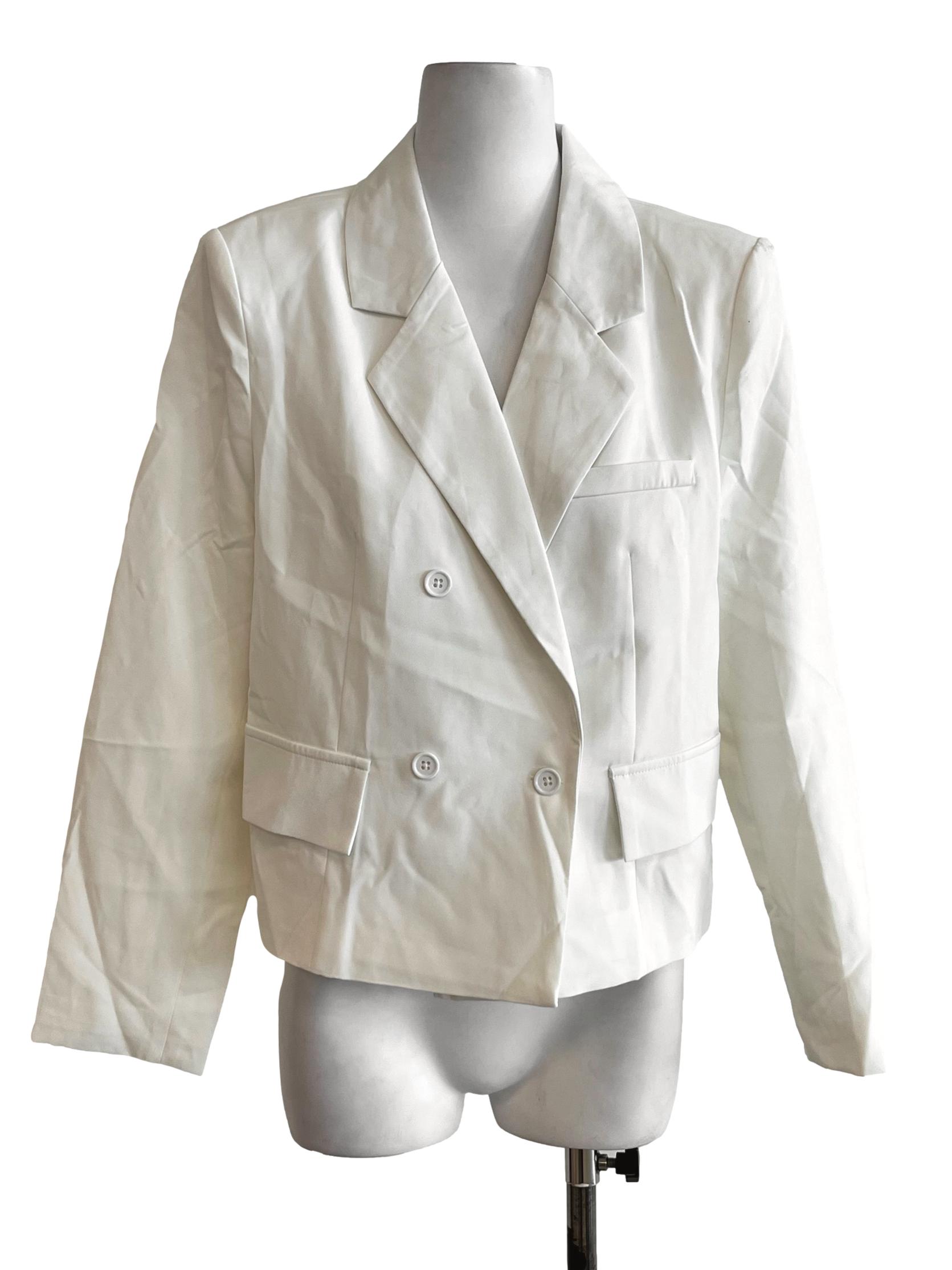 White Long Sleeves Blazer YHF