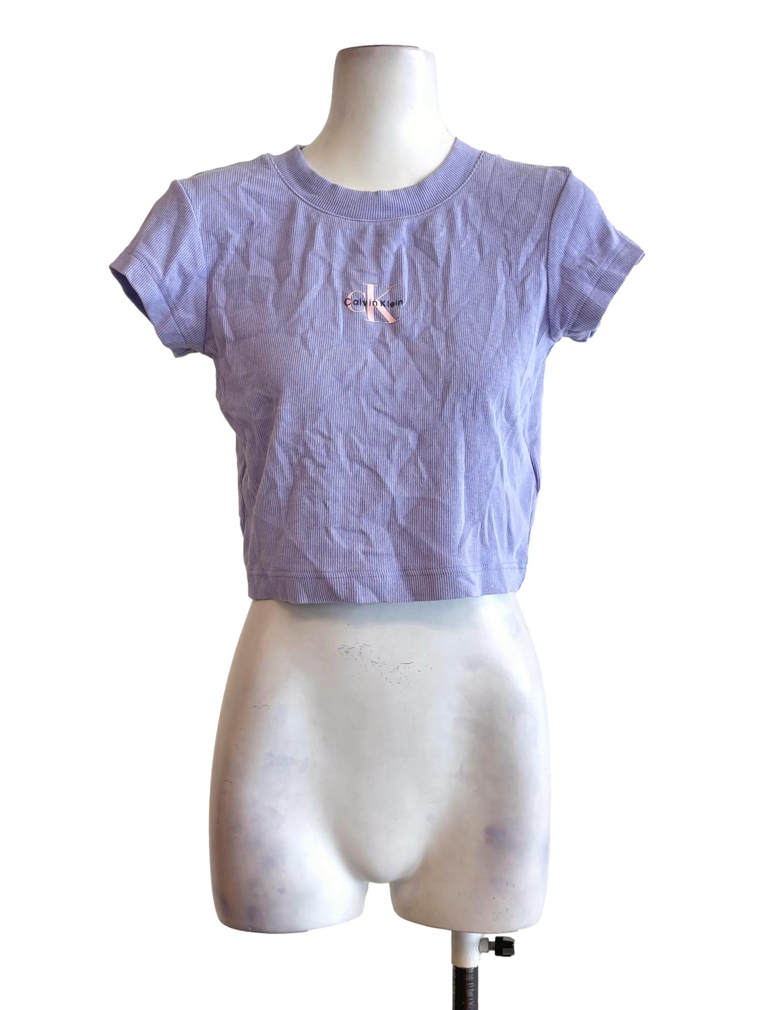 Wisteria Purple Short Sleeve Fitted Logo Top