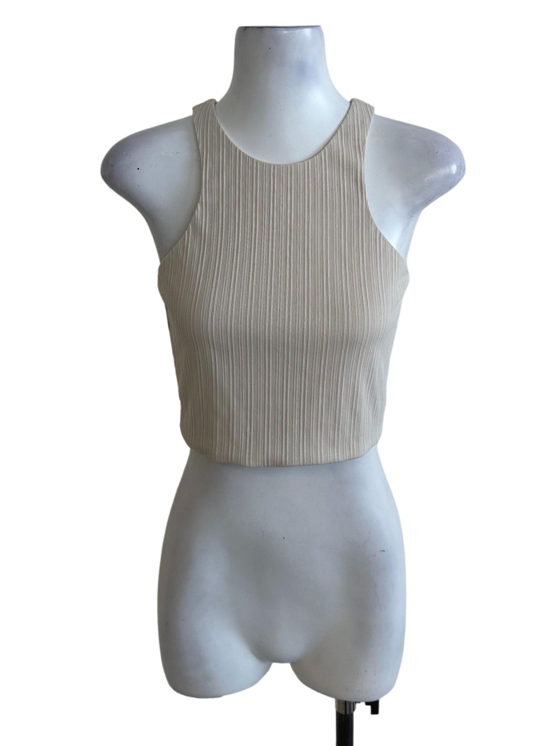 Butter Beige Textured Tank Top