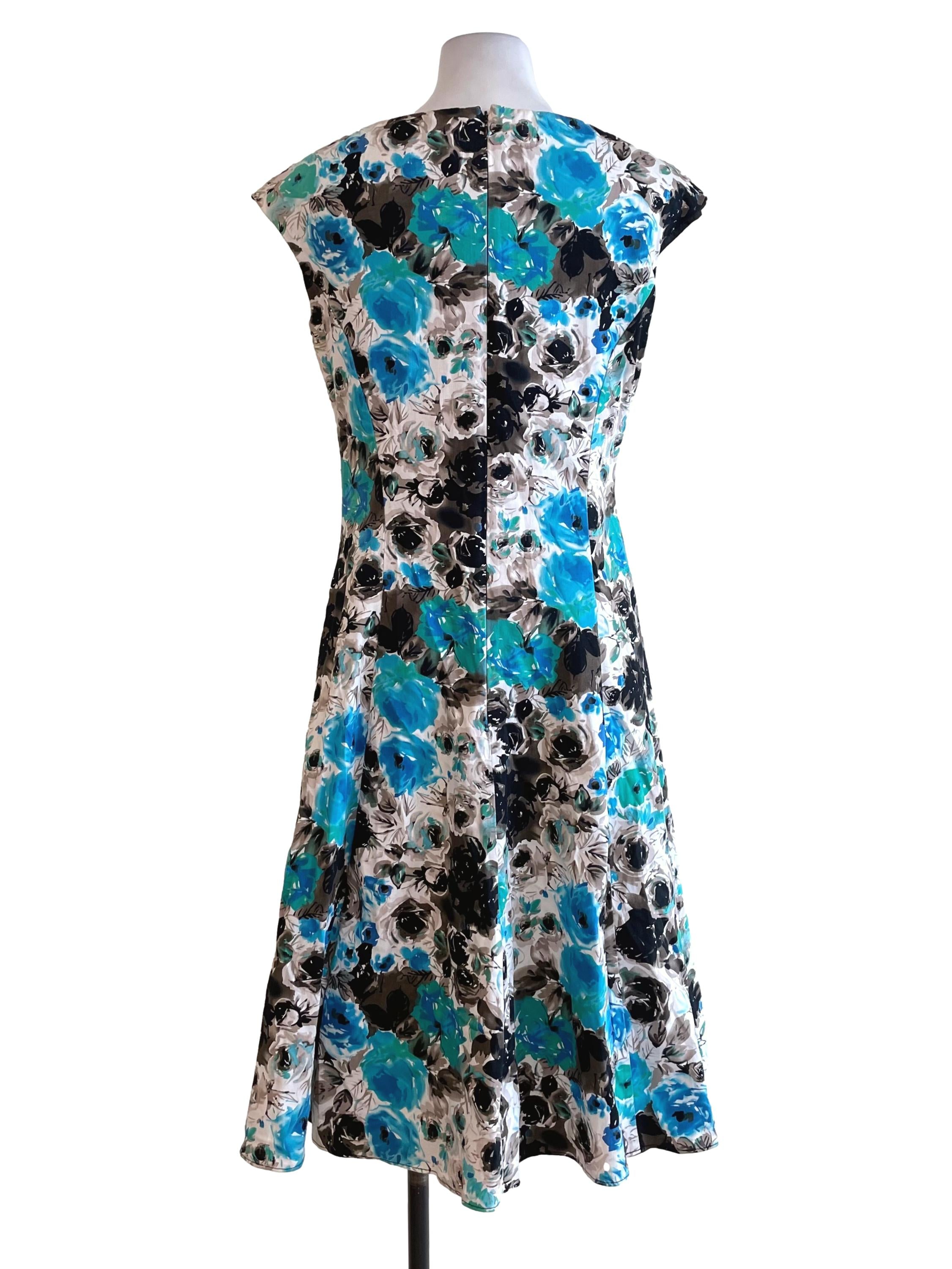 Blue Floral Sabrina Dress