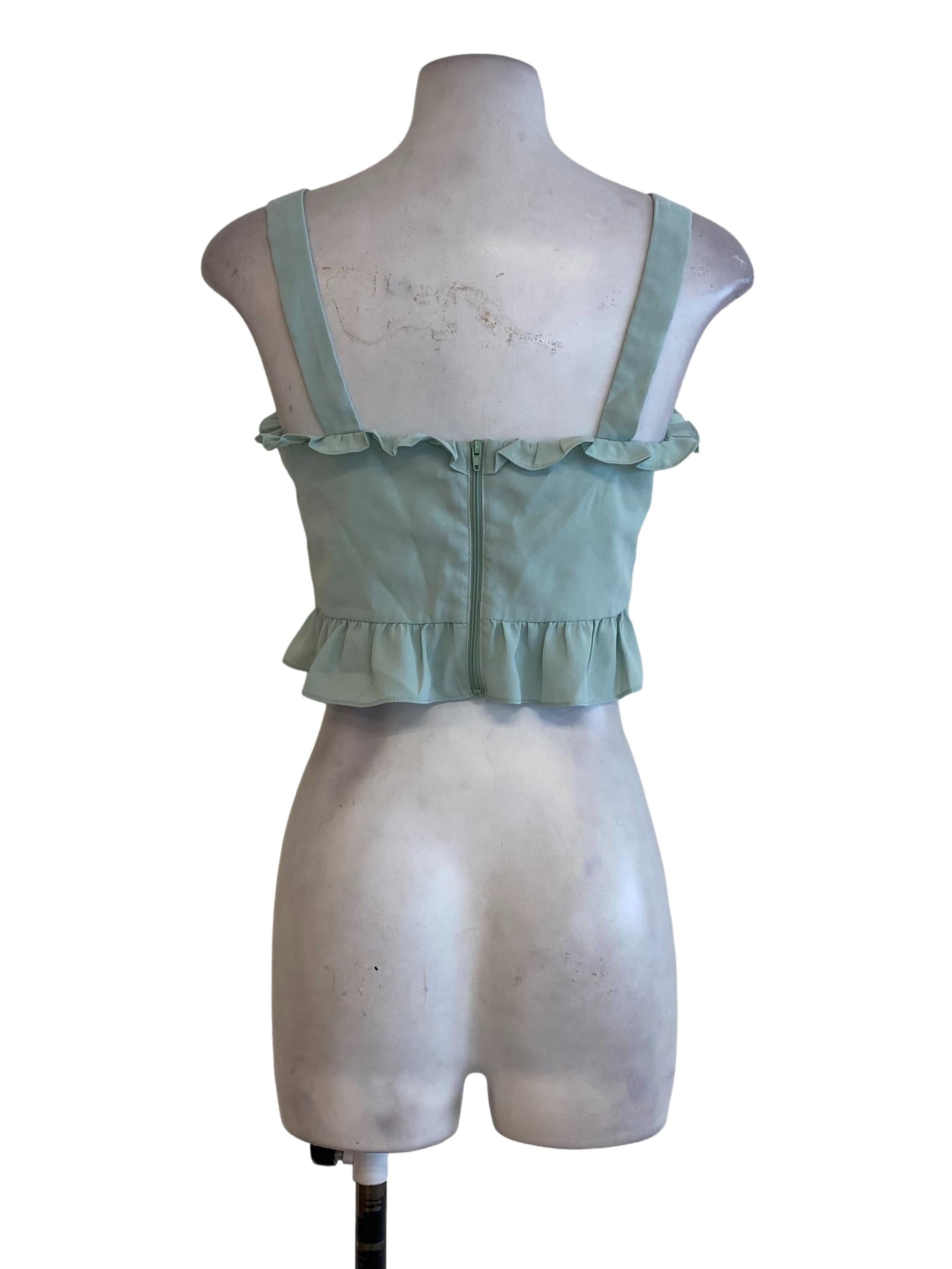Mint Green Ruffle Top