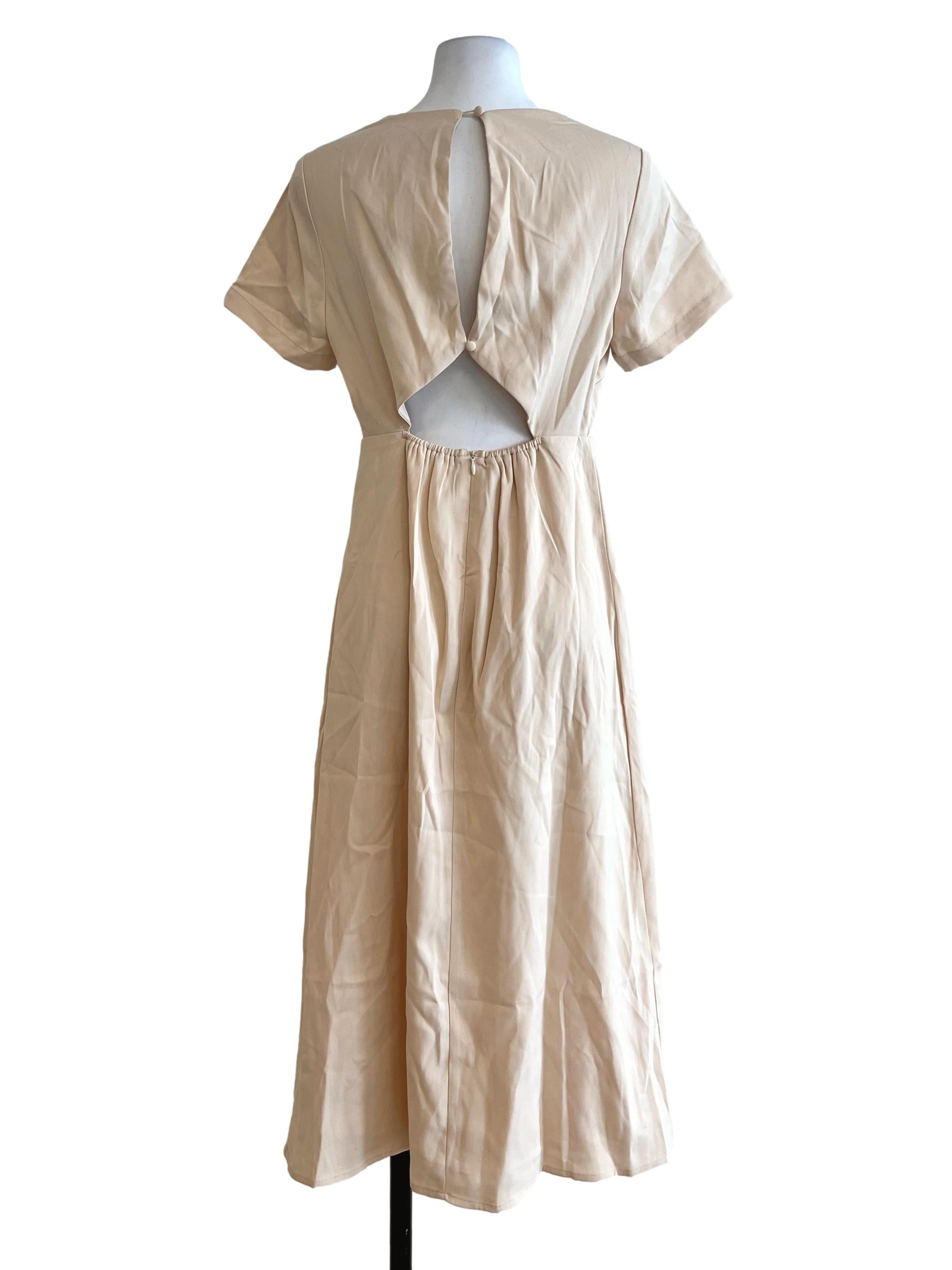 Light Orange Round Neck Dress YHF