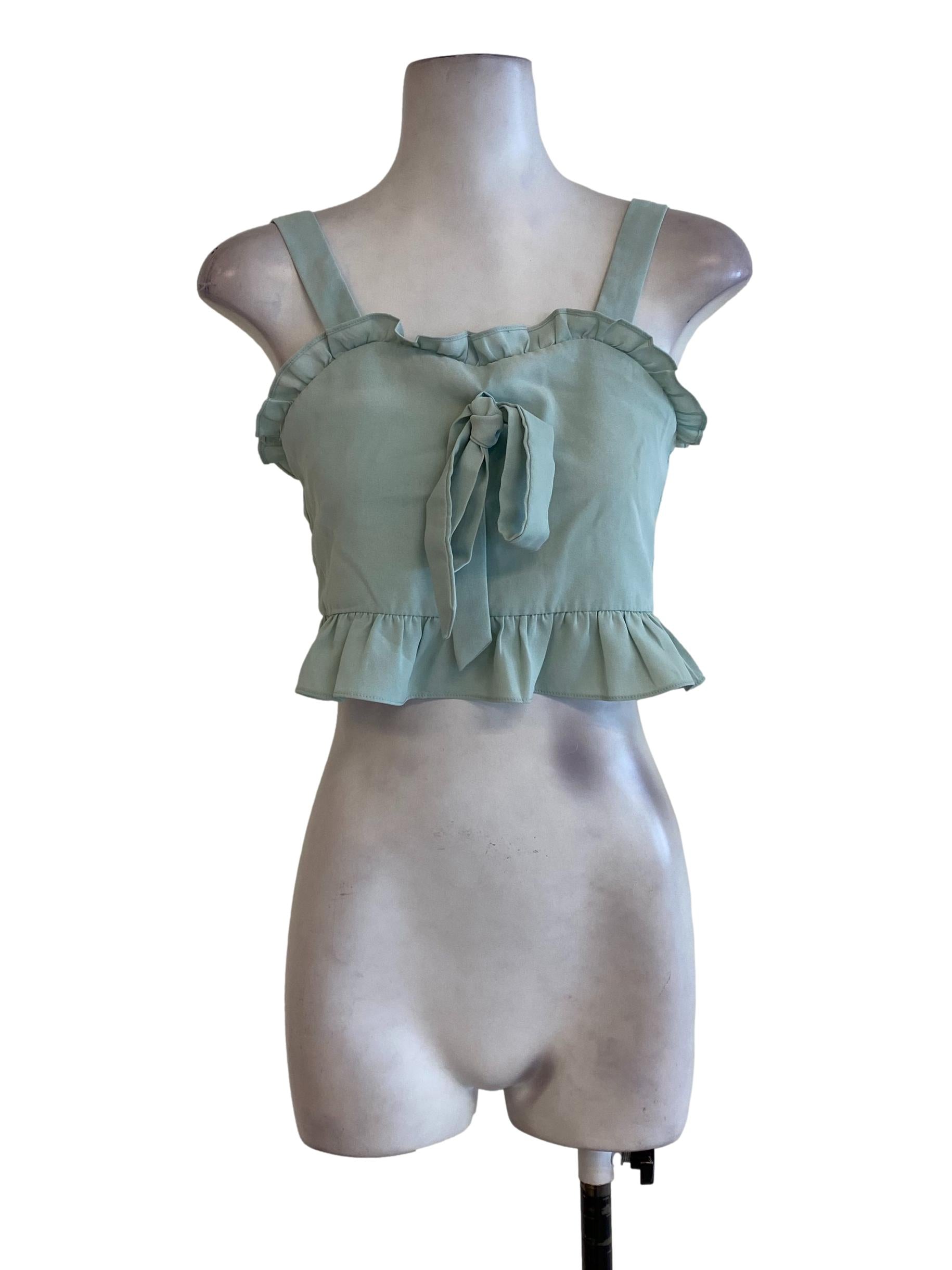 Mint Green Ruffle Top