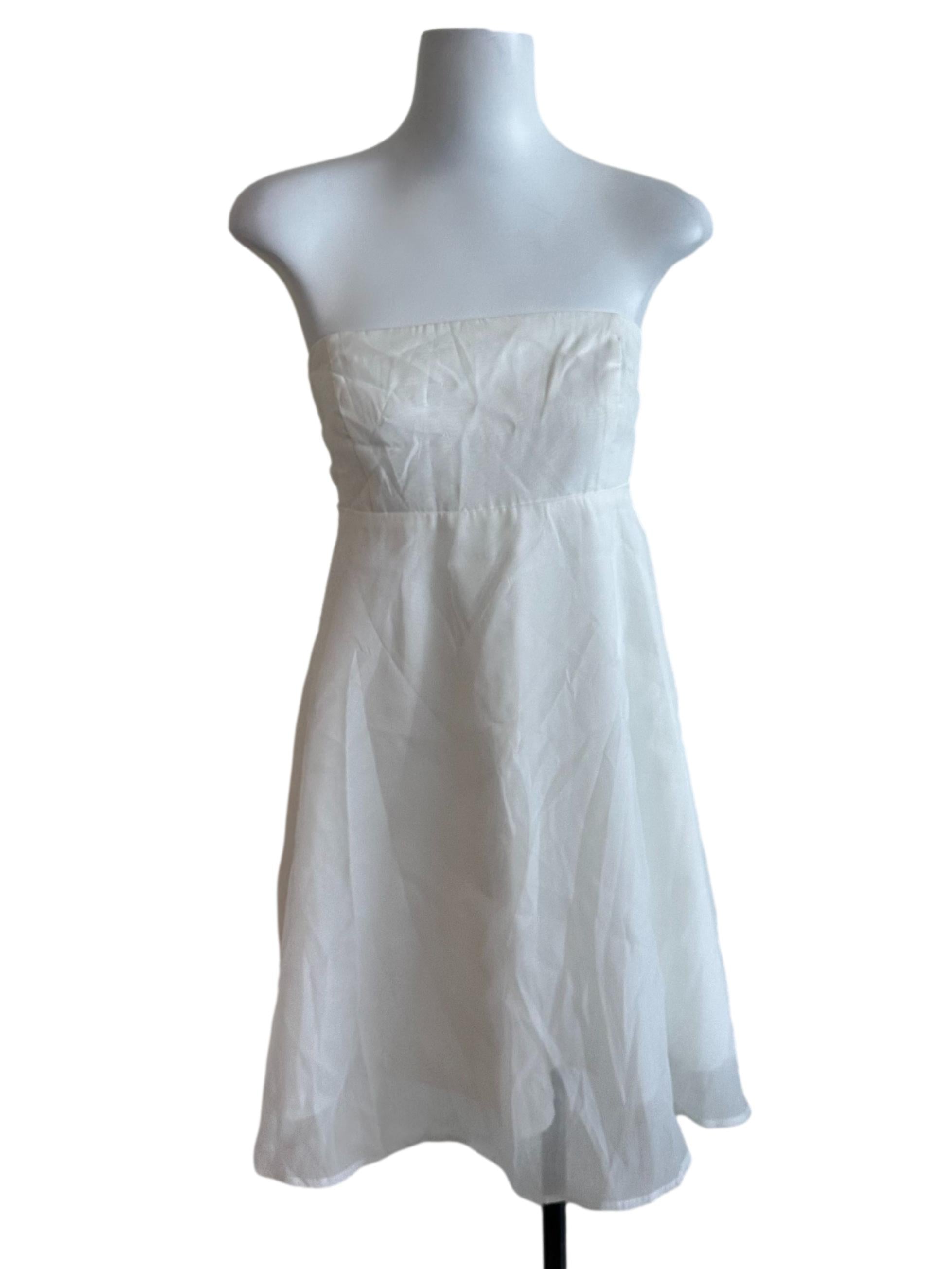 Snow White Organza Strapless Dress