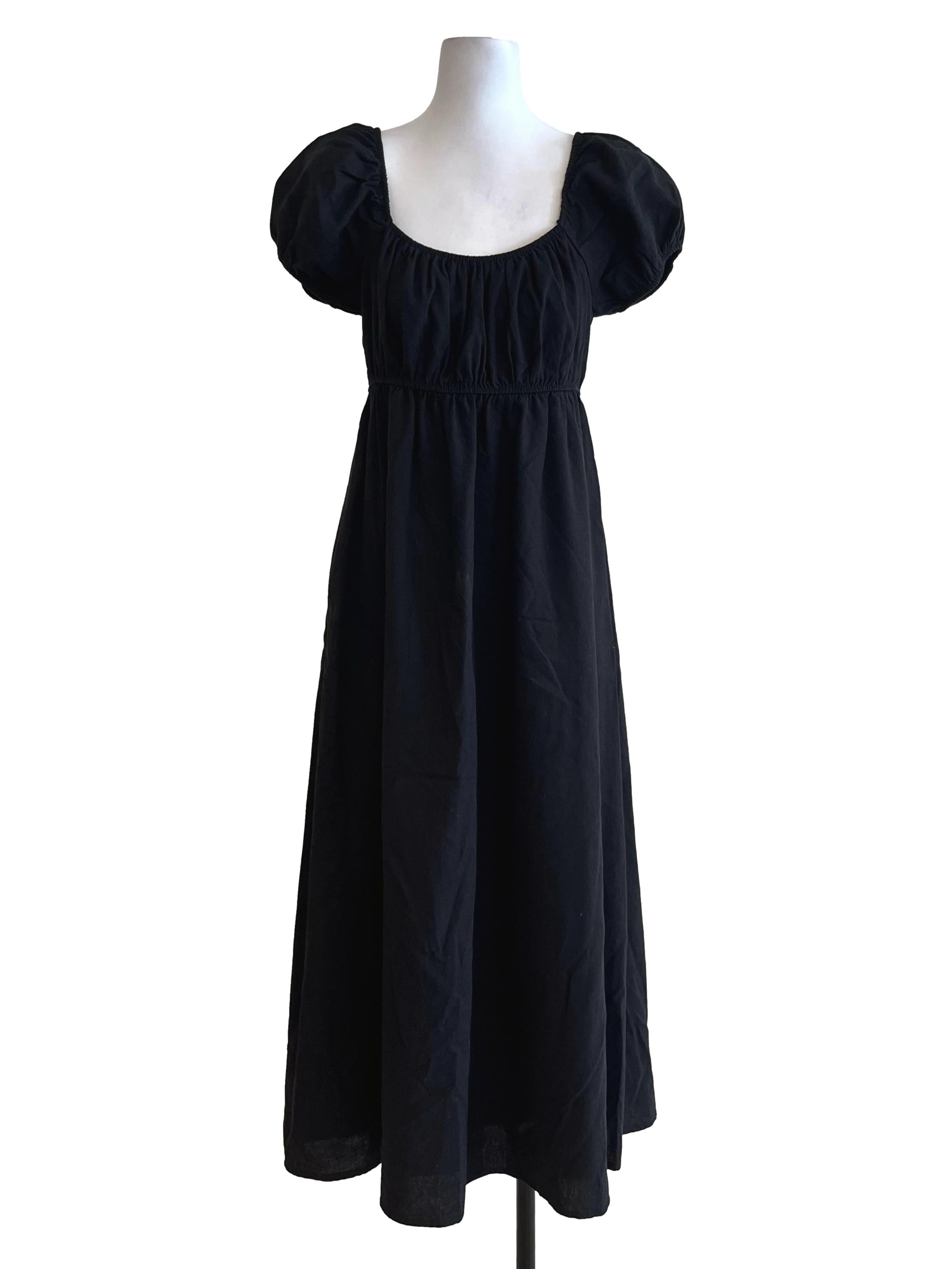 Black Short Sleeves Dress TWL