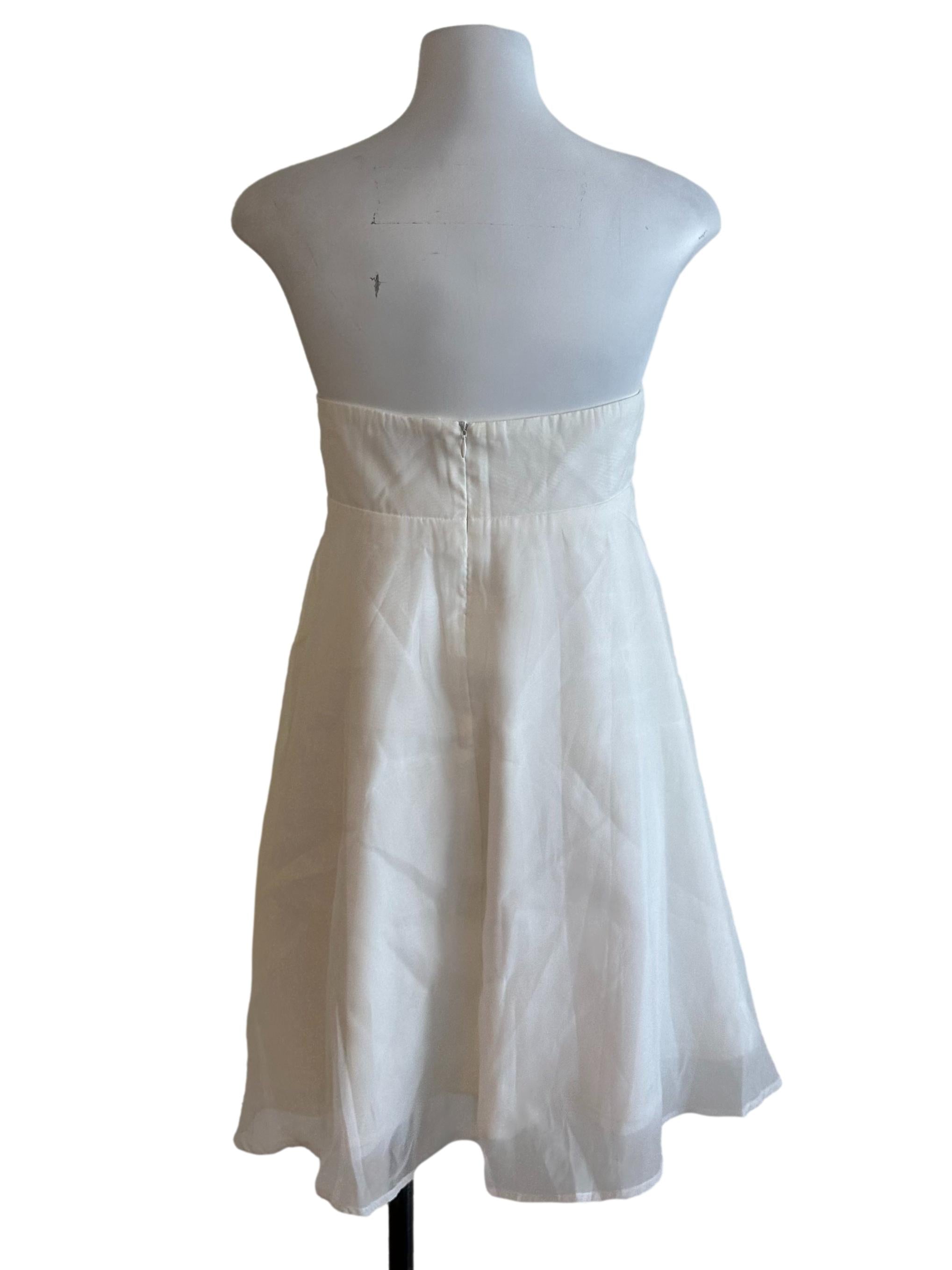 Snow White Organza Strapless Dress