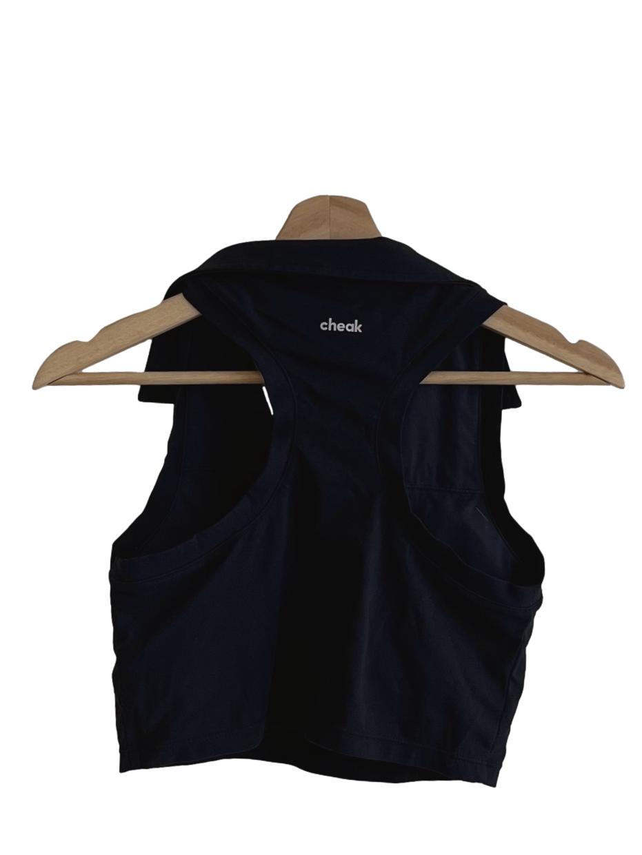 Black Wing Collar Sports Bra