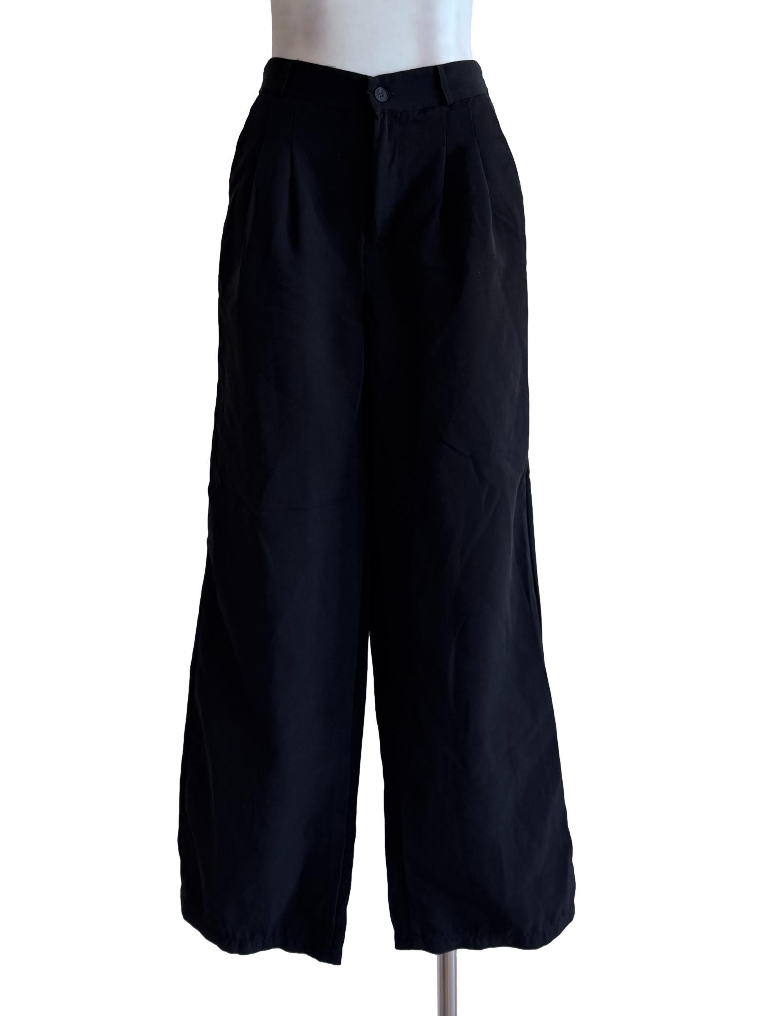 Black Plain Long Pants