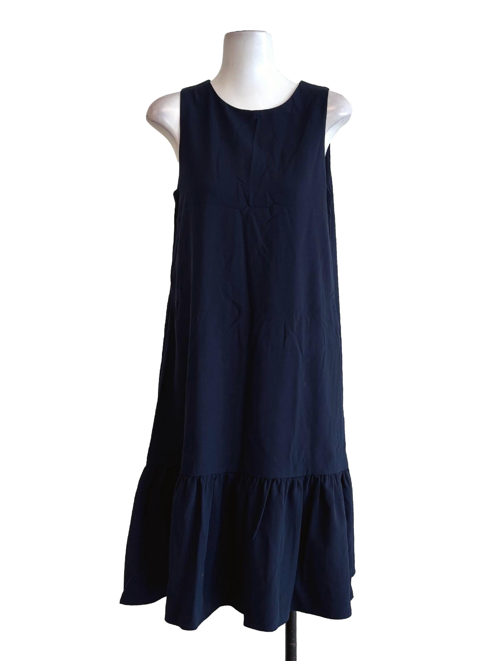 Navy Blue Sleeveless Flare Dress