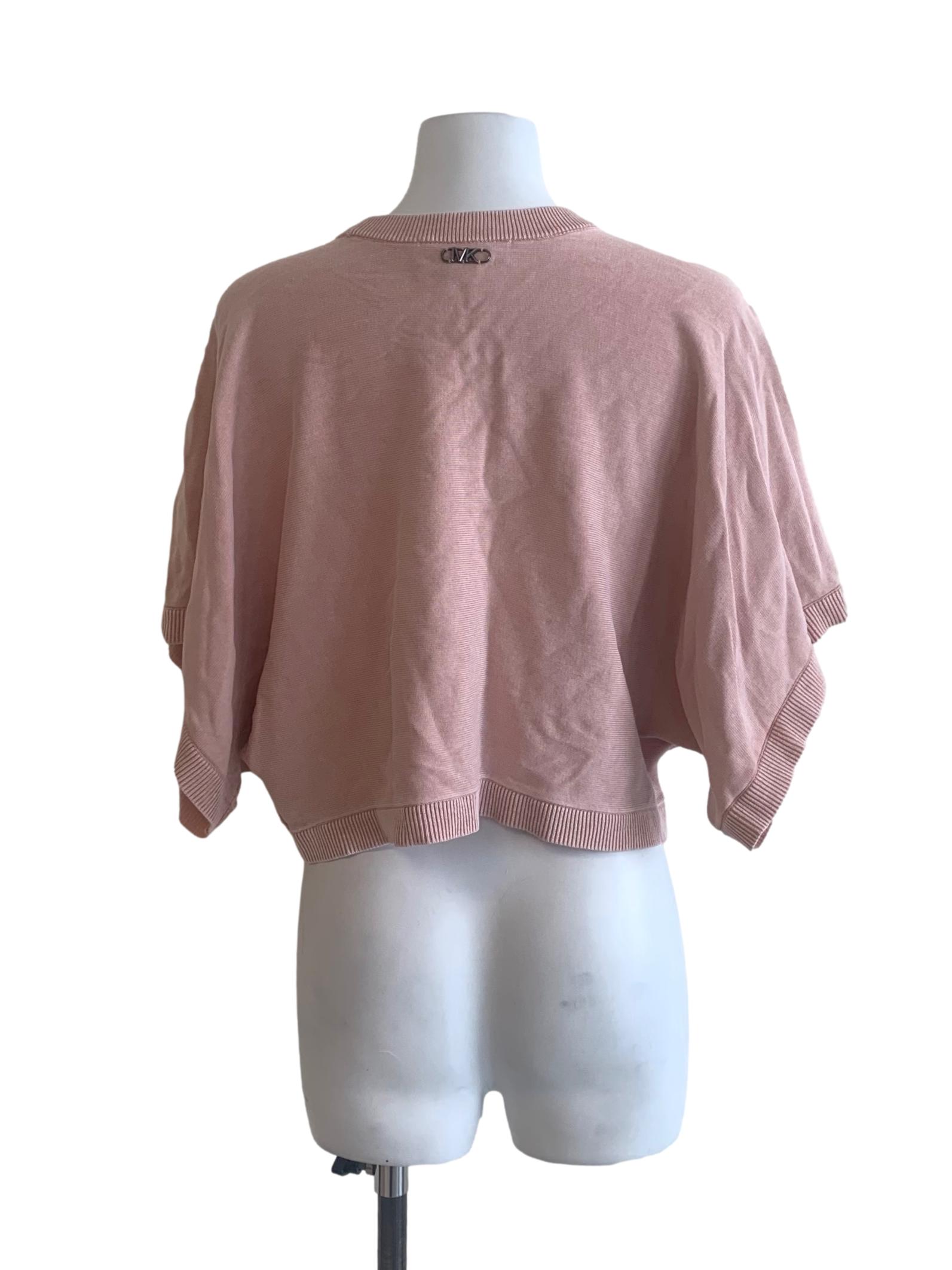 Rose Pink Round Neck Crop Top