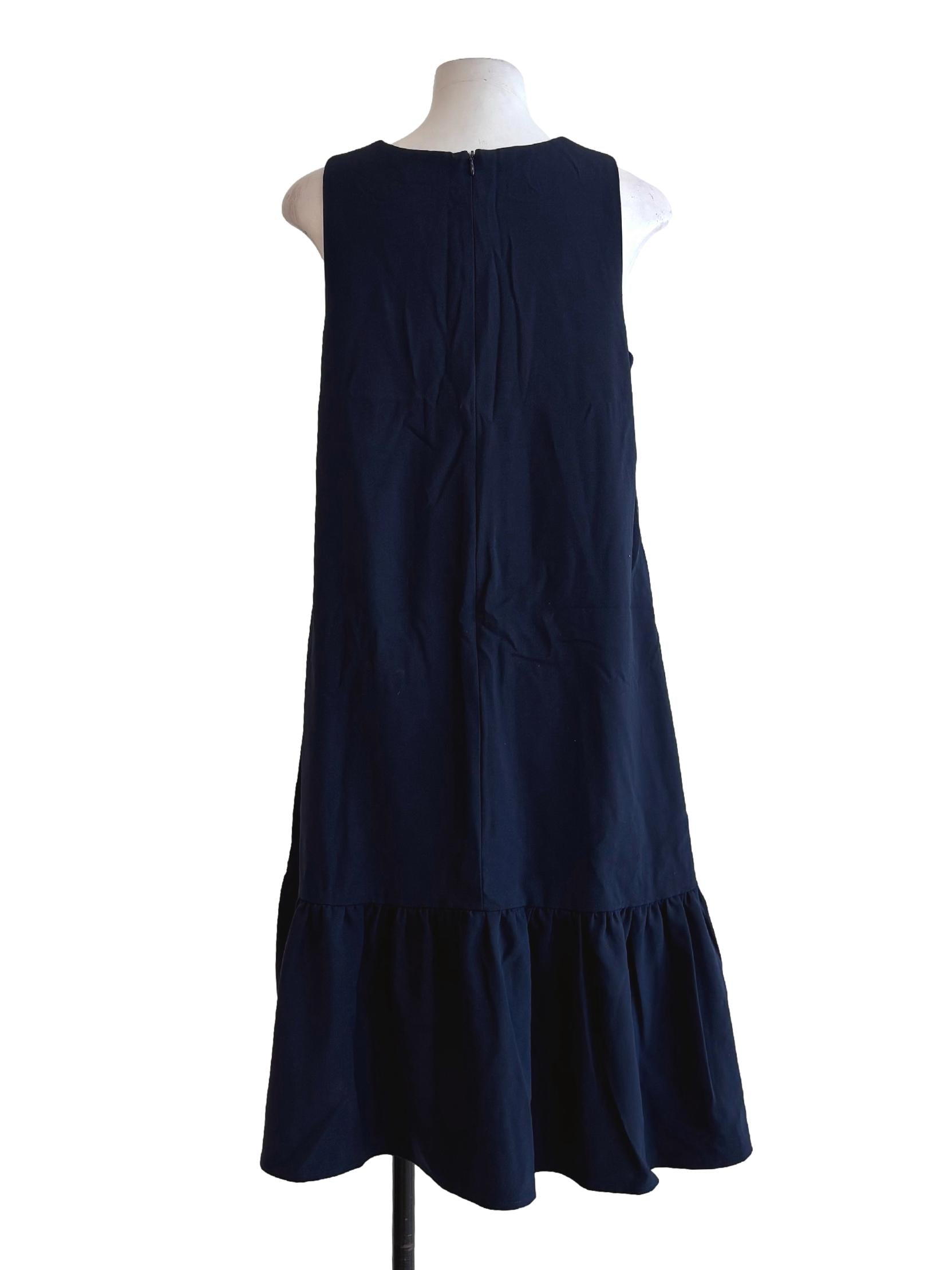 Navy Blue Sleeveless Flare Dress