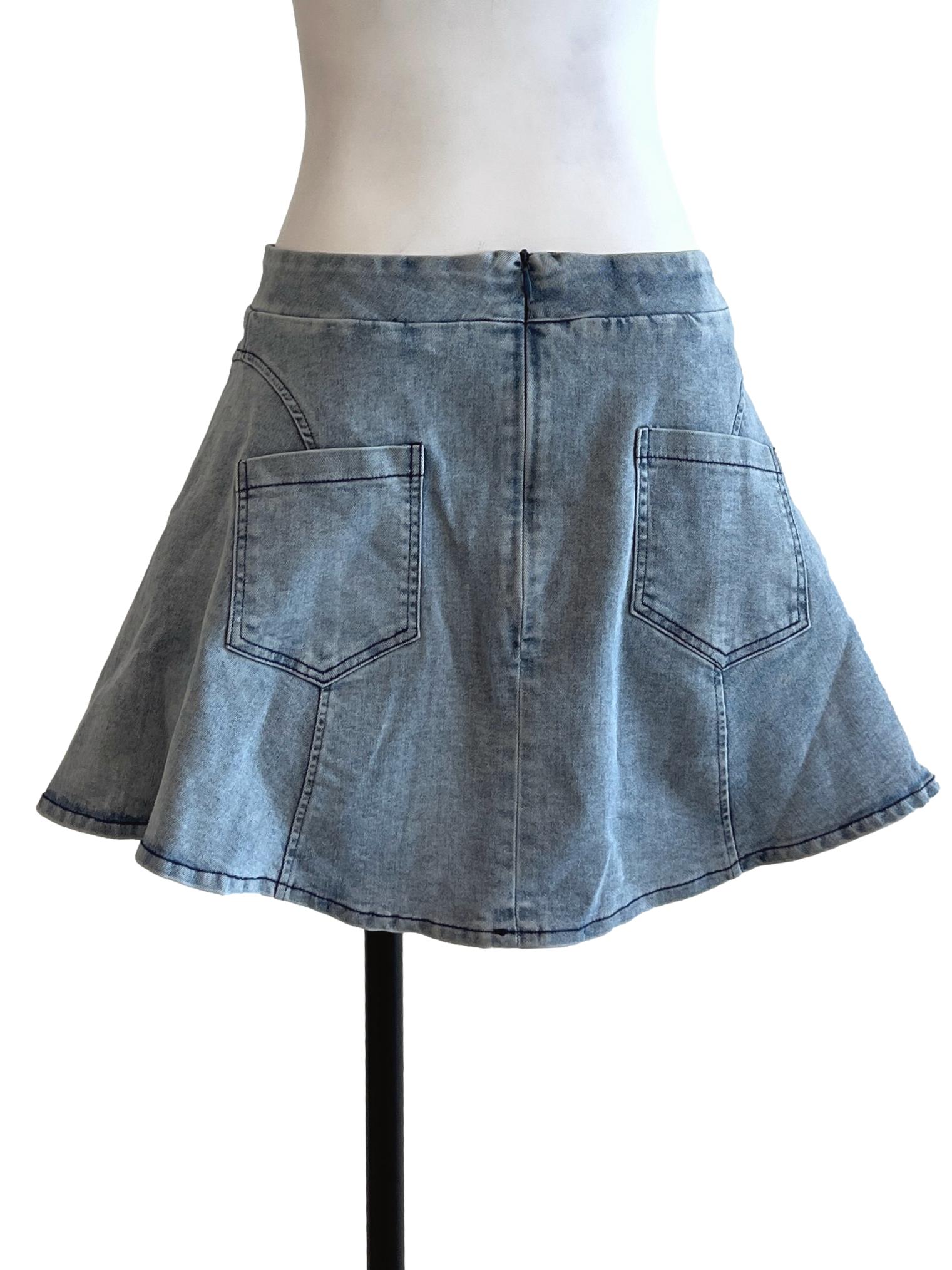 Teal Blue A-Line Skirt