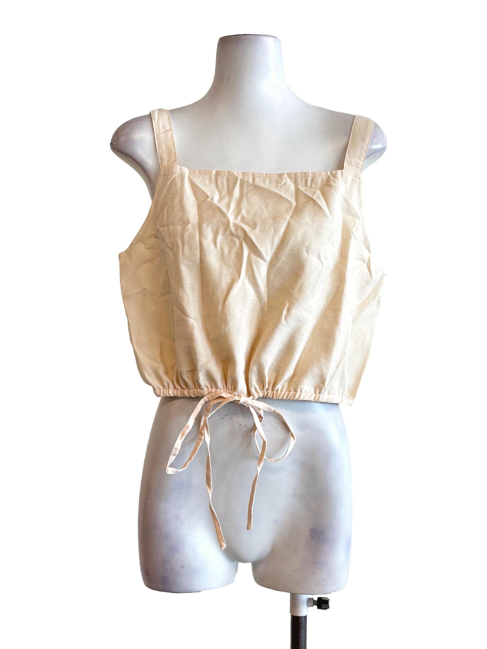 Peach Drawstring Hem Crop Top TTR
