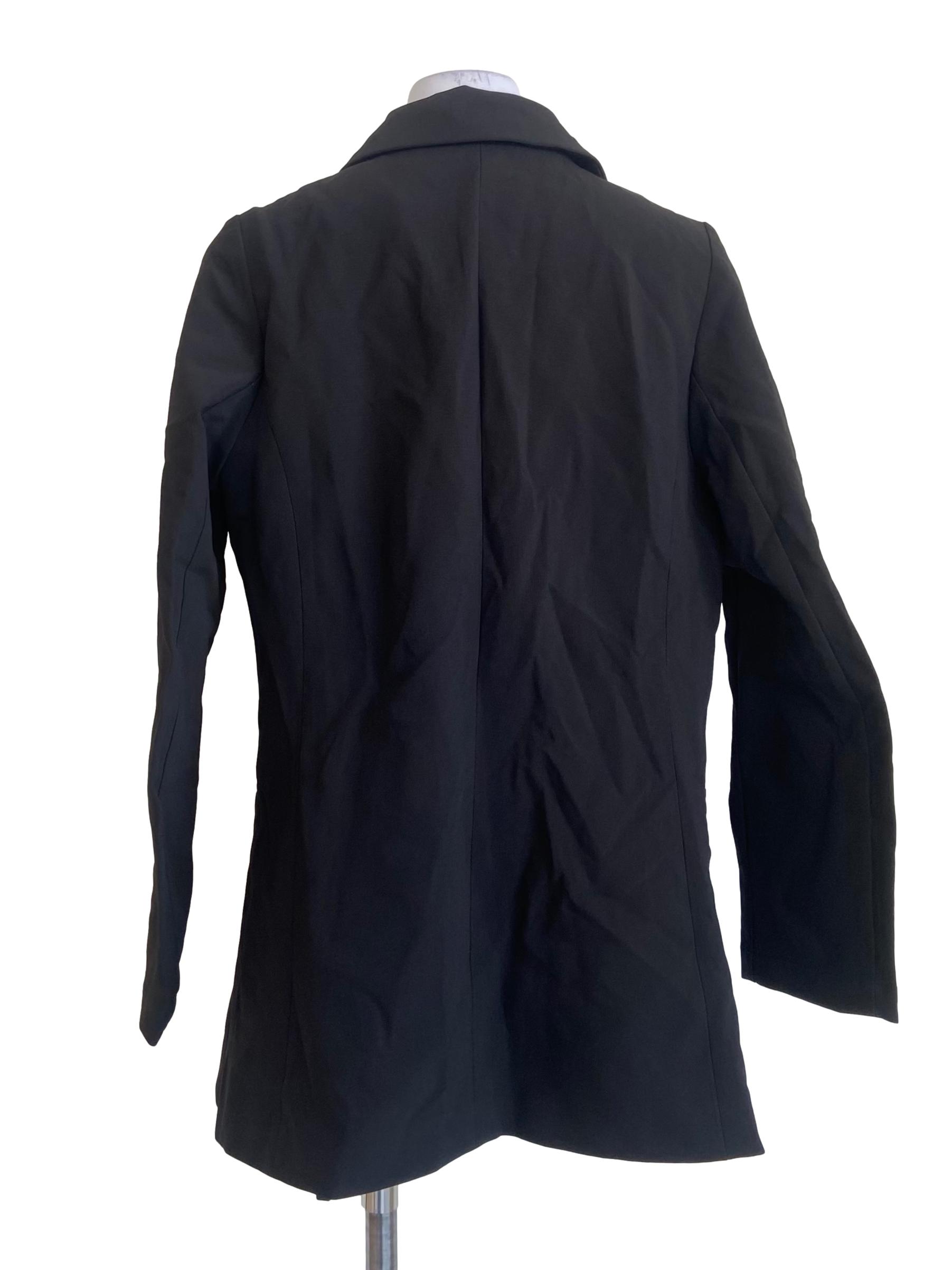 Black Double Breasted Twill Blazer