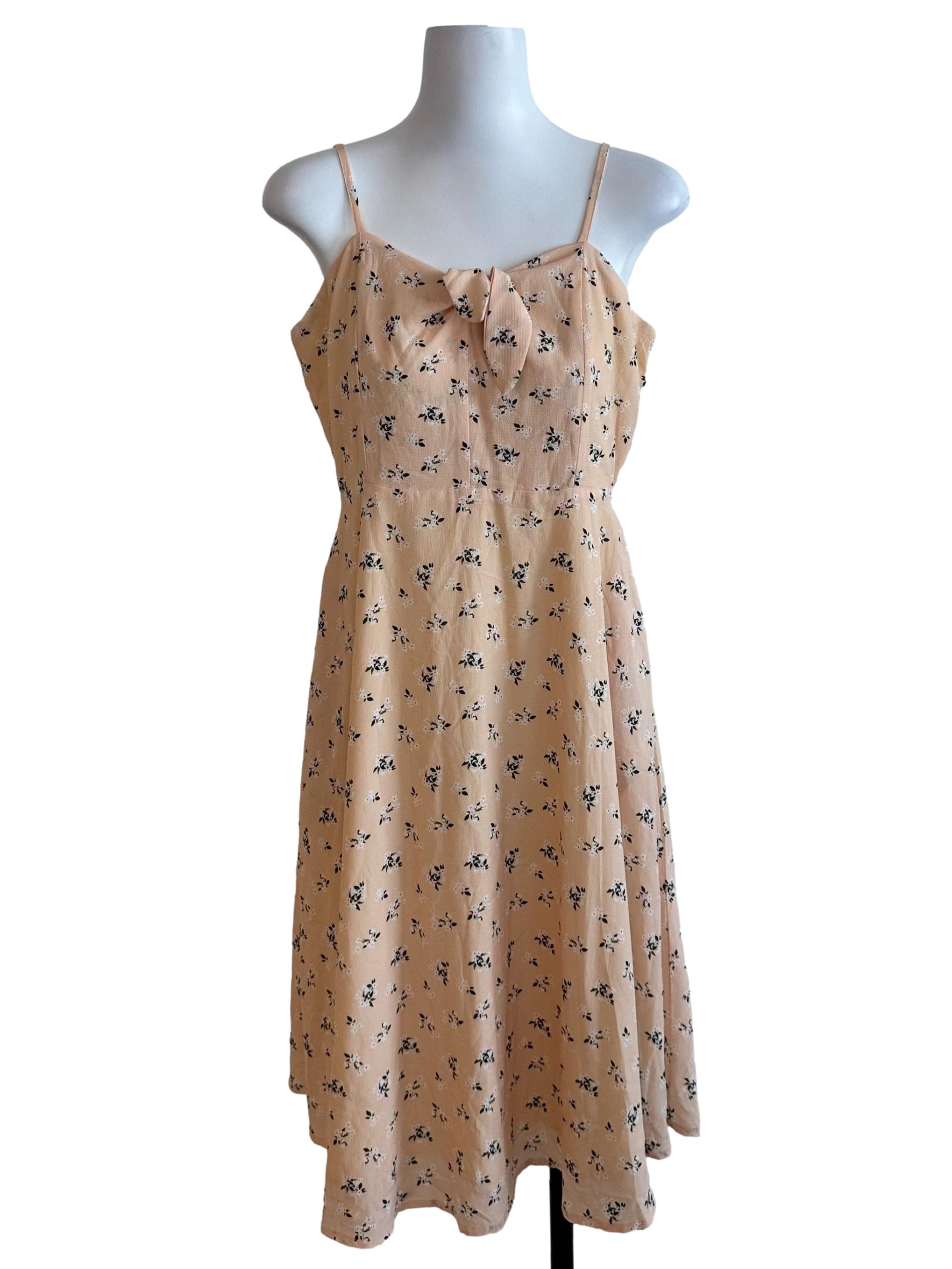 Butter Yellow Floral Ribbon Dress