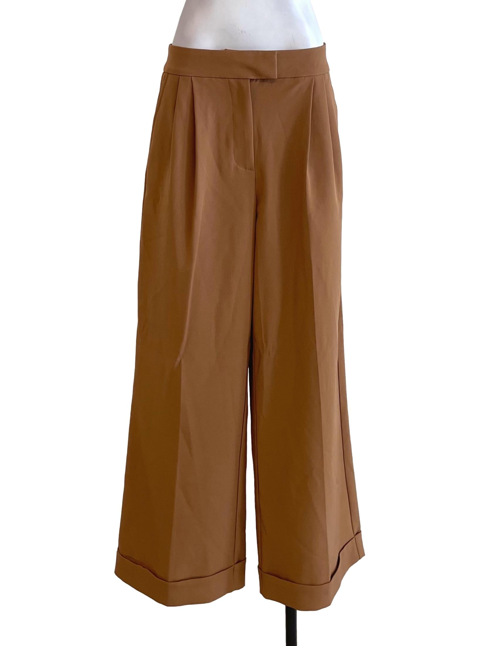 Caramel Cuffed Formal Pants