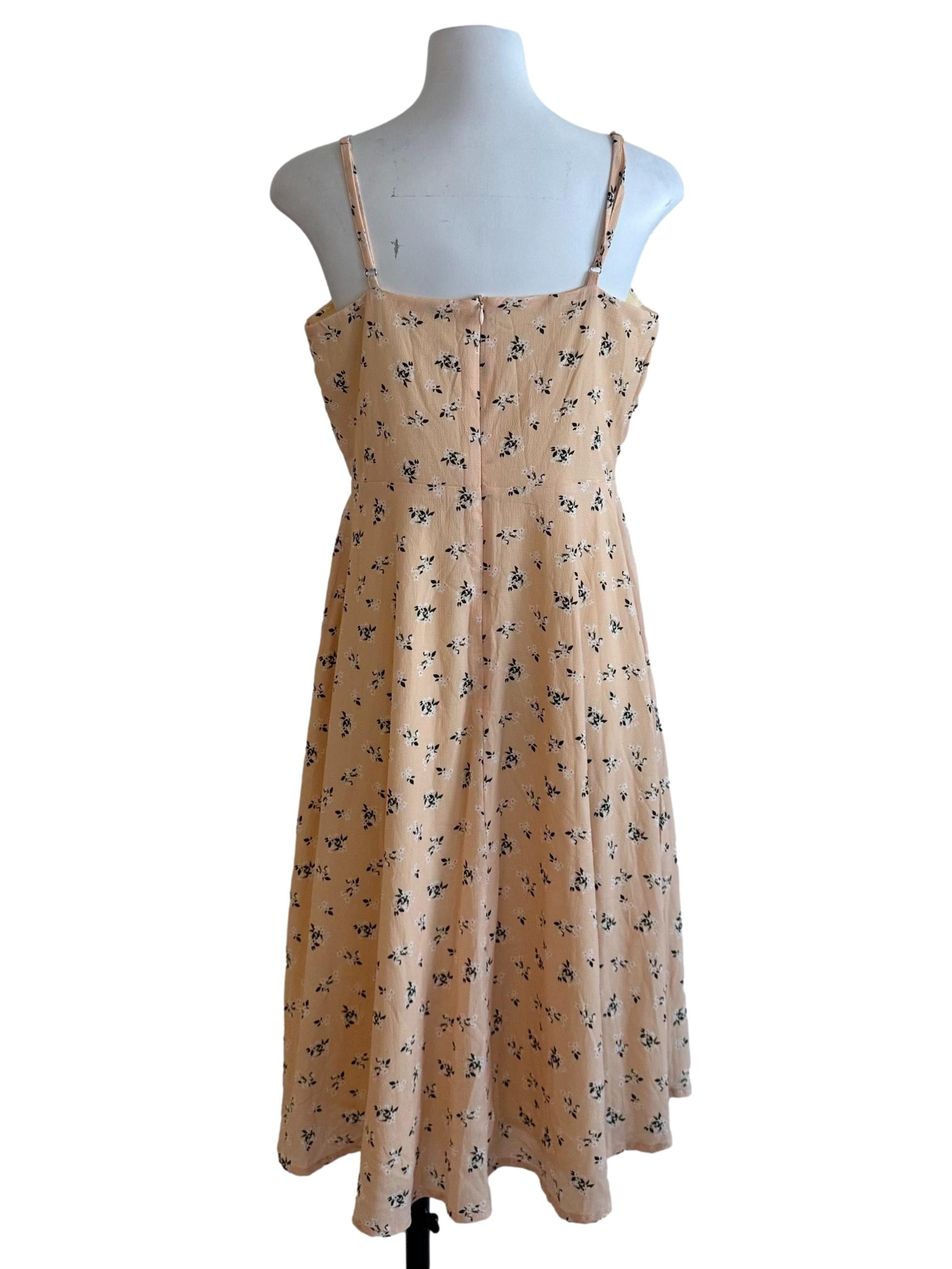 Butter Yellow Floral Ribbon Dress