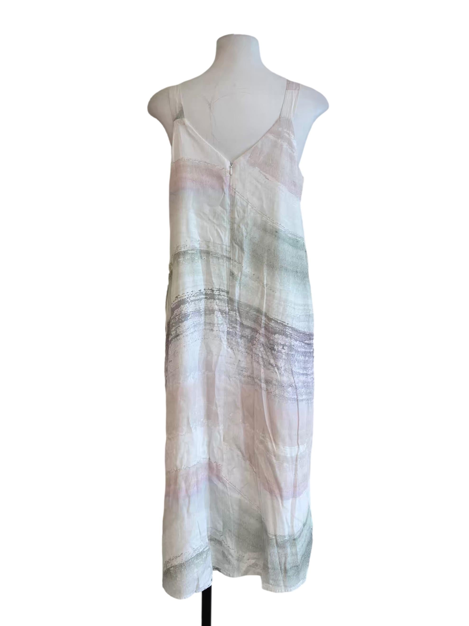 White Soft Streak Patterned Shift Dress