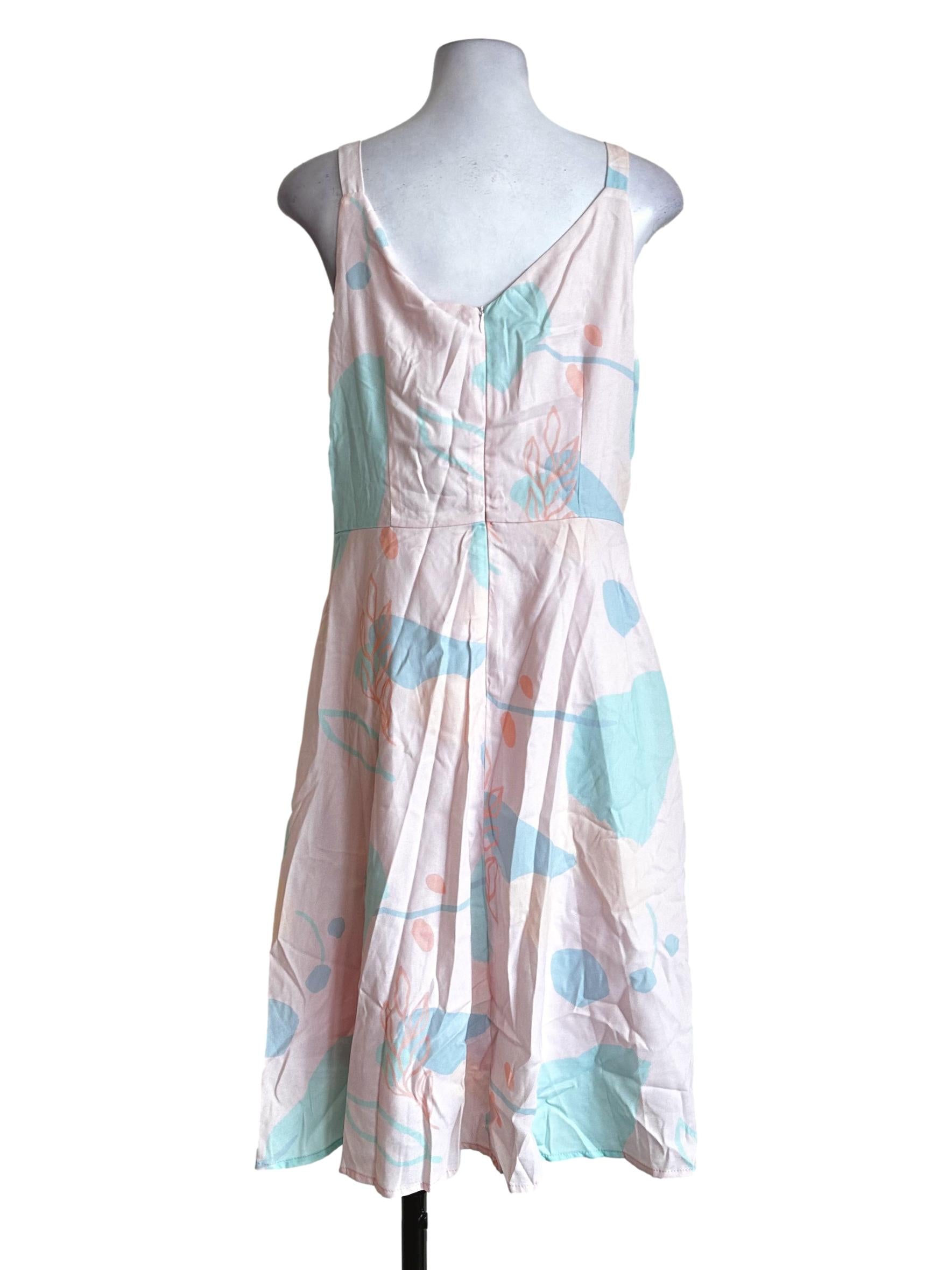 Pastel Pink Abstract Pattern Dress