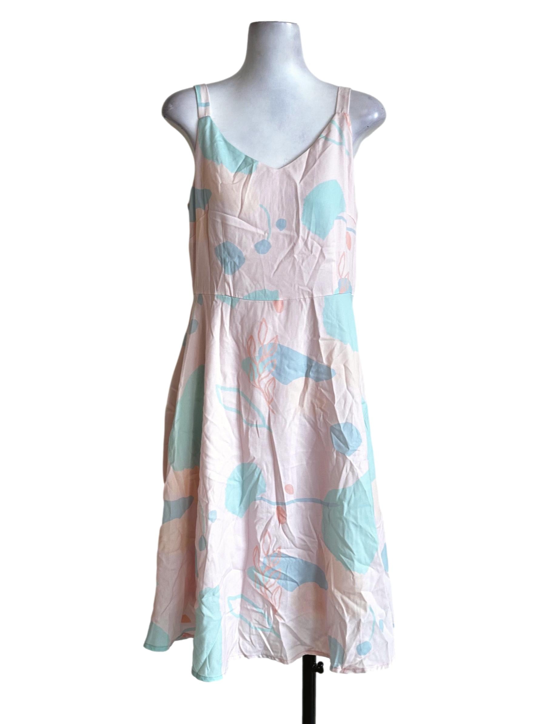 Pastel Pink Abstract Pattern Dress