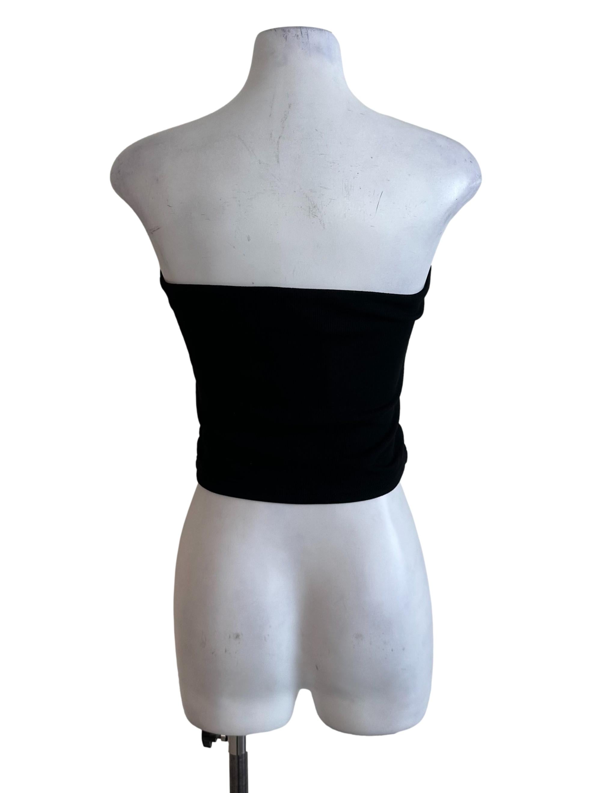 Raven Black Ruched Tube Top