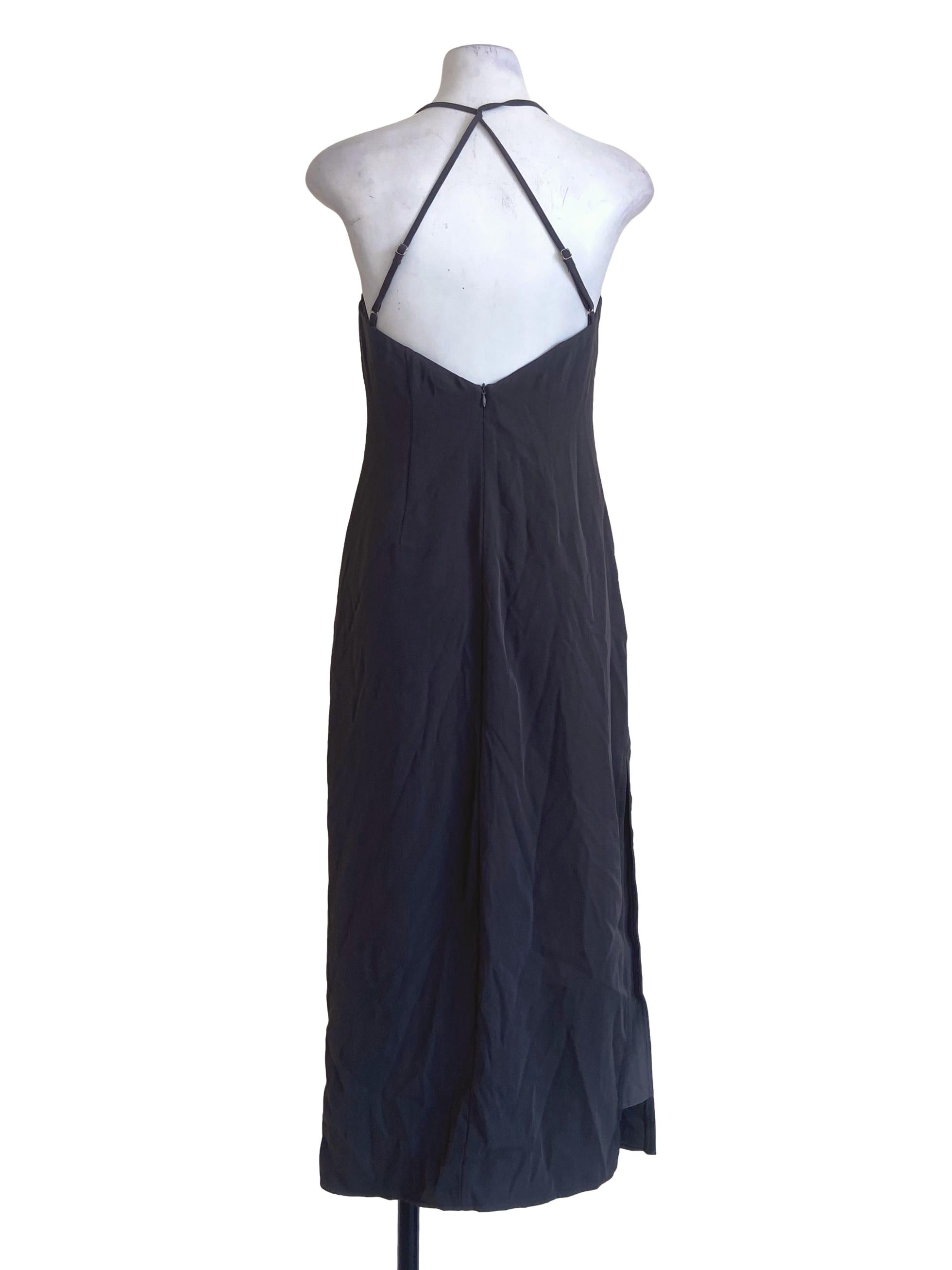 Lead Grey Sleeveless Asymmetric Dress