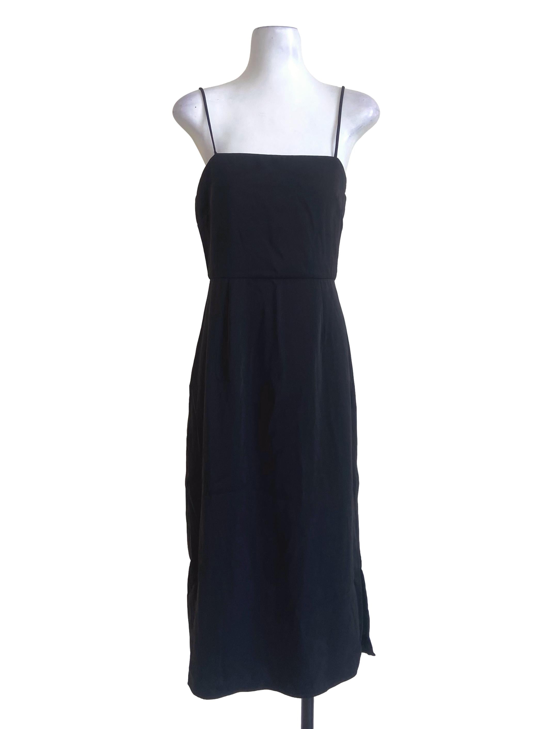 Black Sleeveless Slit Dress