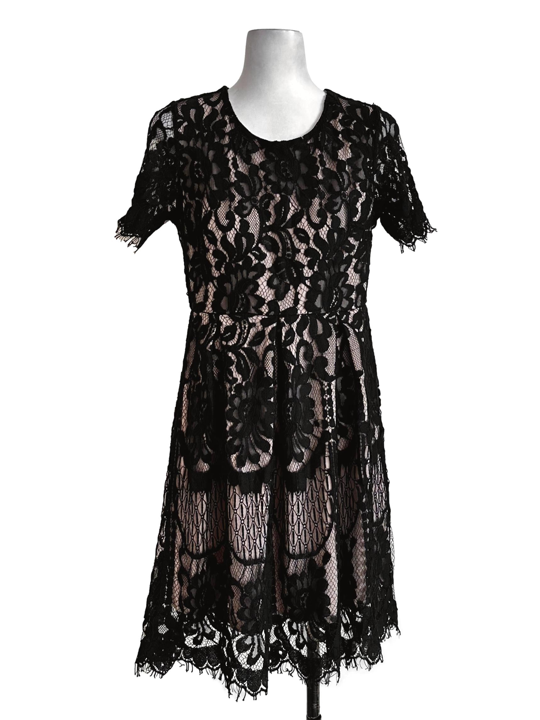 Black Lace Pattern Dress