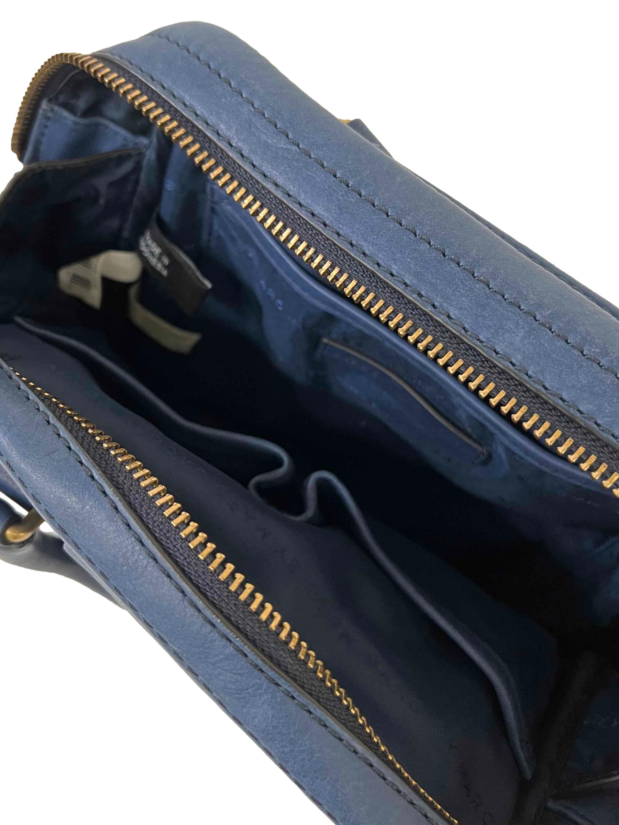 Blue Plaid Fuzzy Handbag